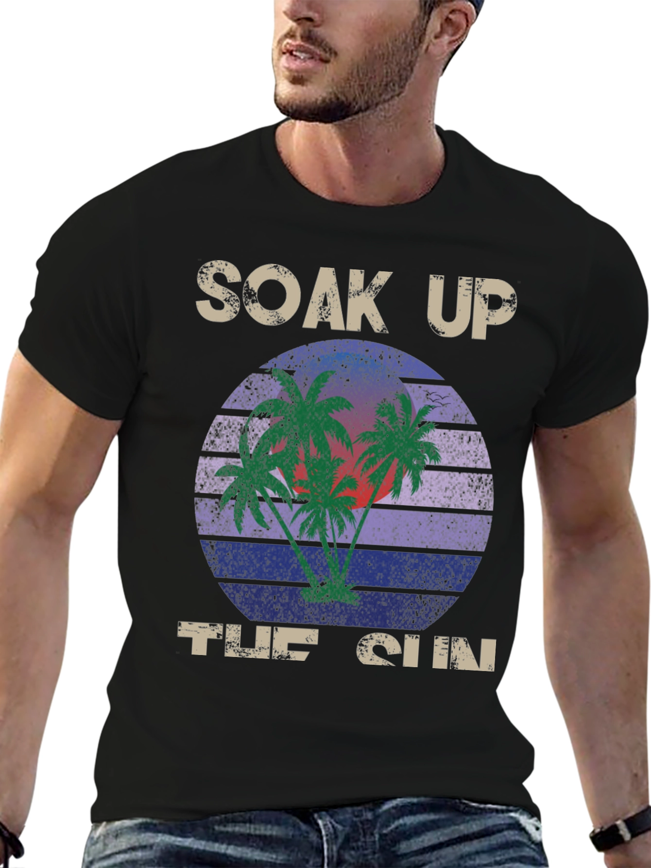 Soak Up the Sun Graphic Tee - Tropical Design