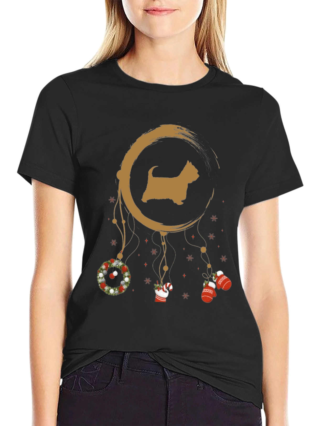 Dog Dreamcatcher Graphic Tee - Black