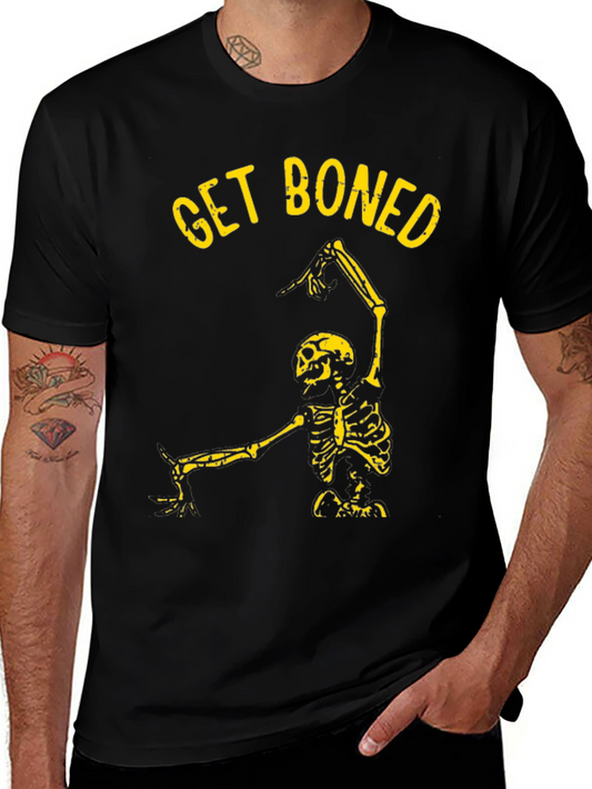 Get Boned Skeleton Graphic Tee - Black