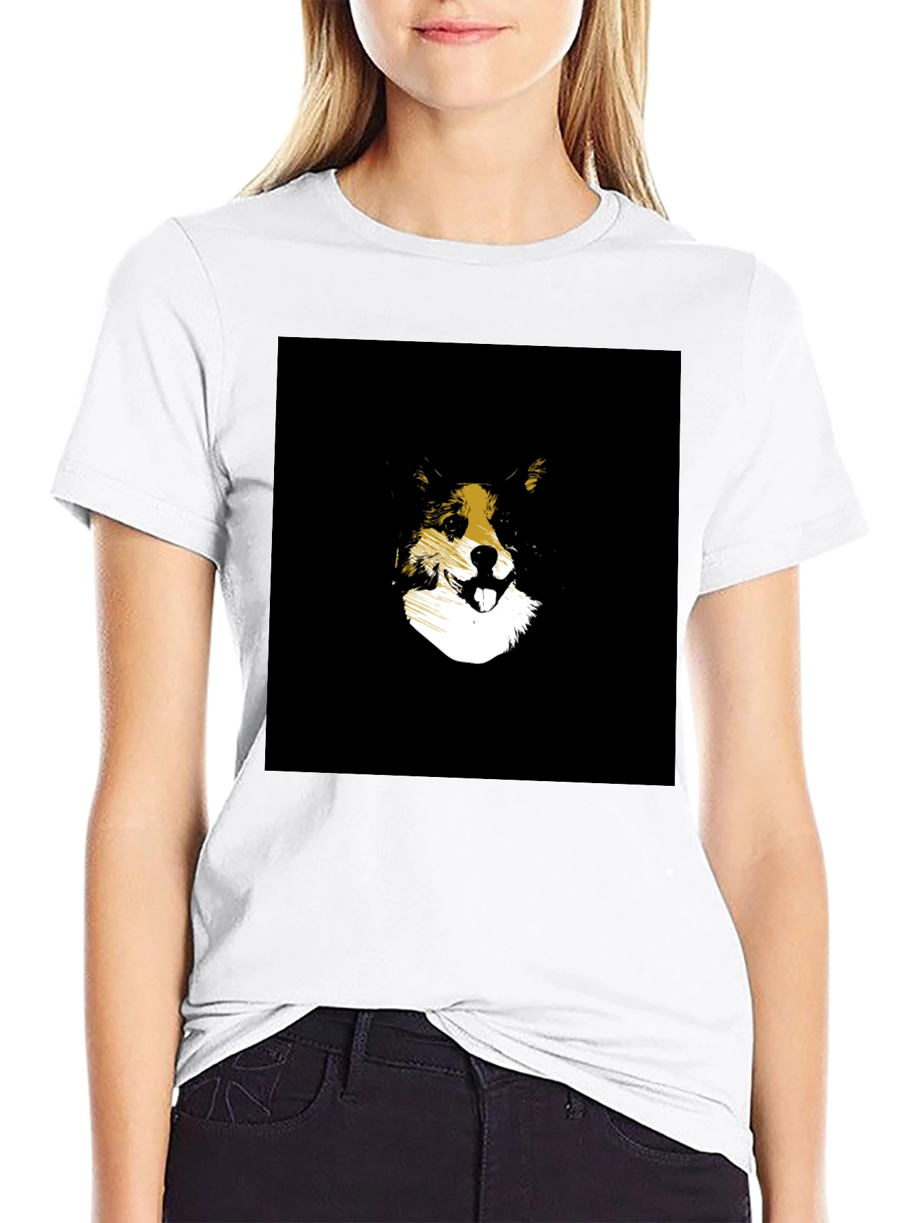 Dog Graphic Black T-Shirt - Stylish Animal Lover Tee