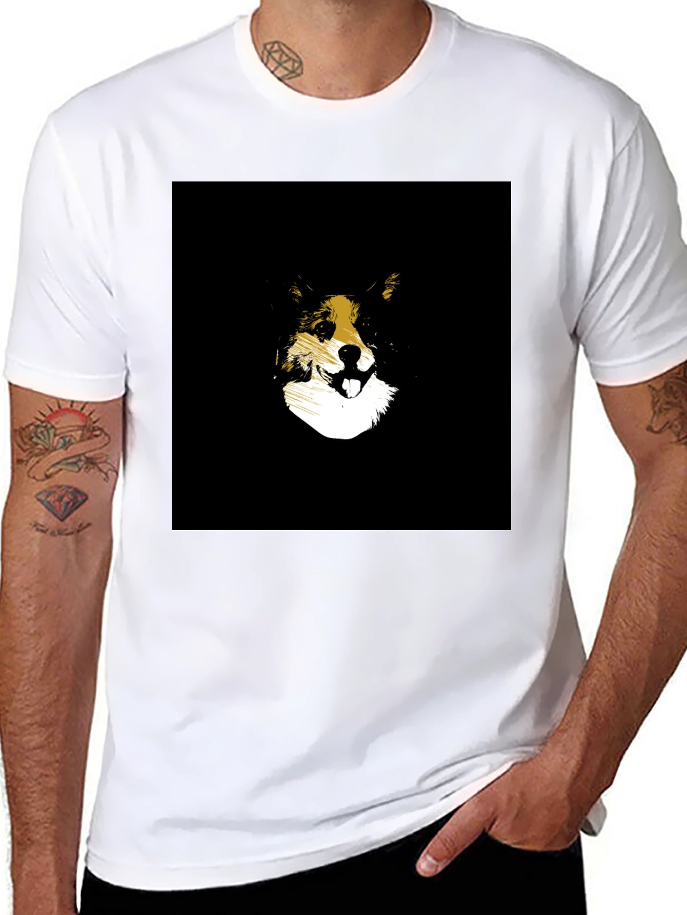 Dog Graphic Black T-Shirt - Stylish Animal Lover Tee