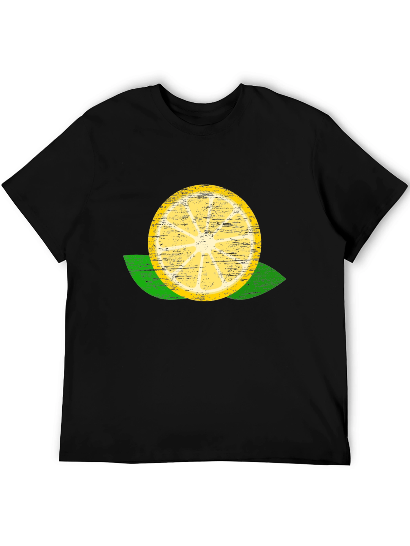Lemon Slice Graphic Tee - Black Cotton T-Shirt