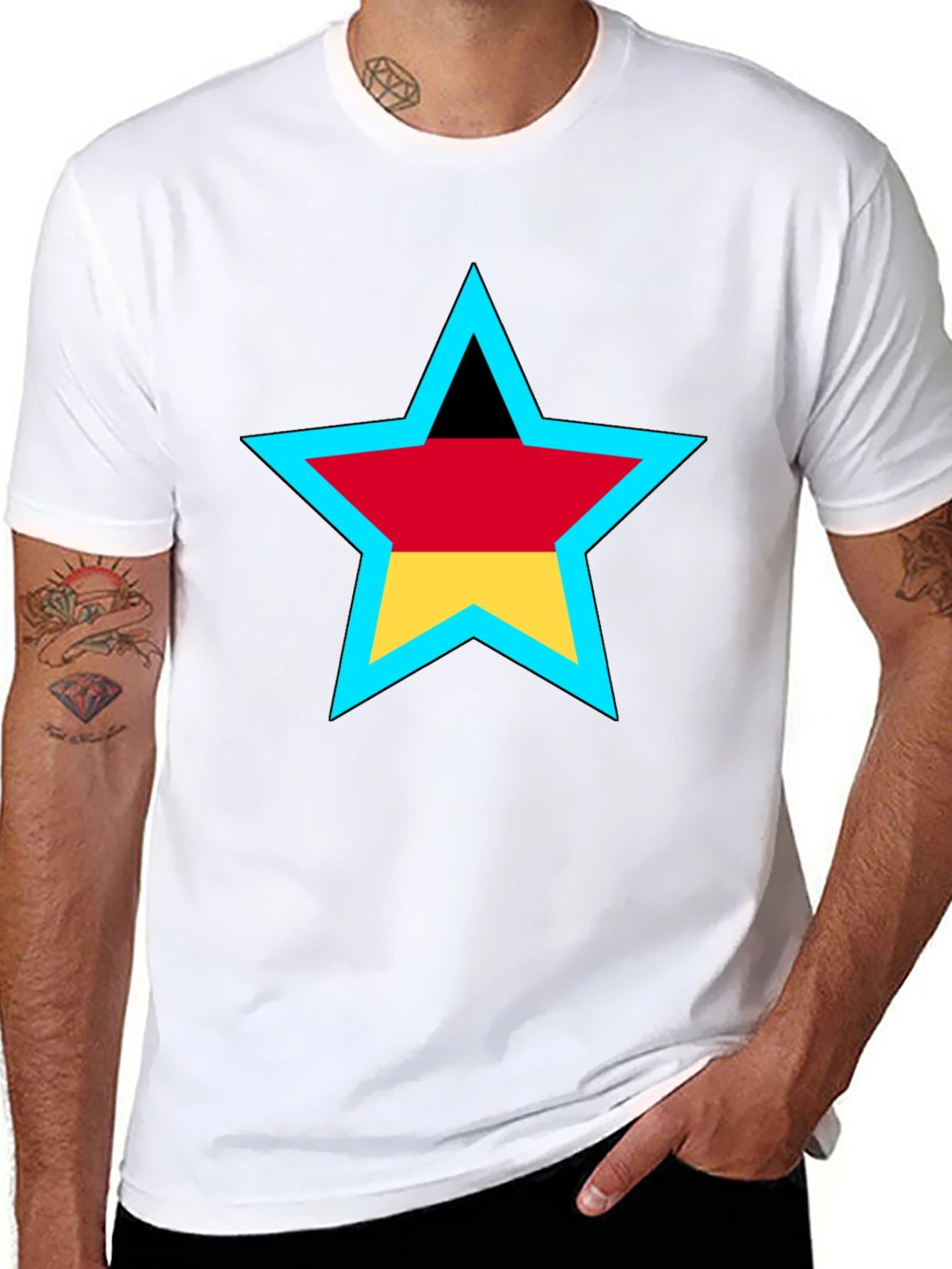 German Flag Star Graphic T-Shirt
