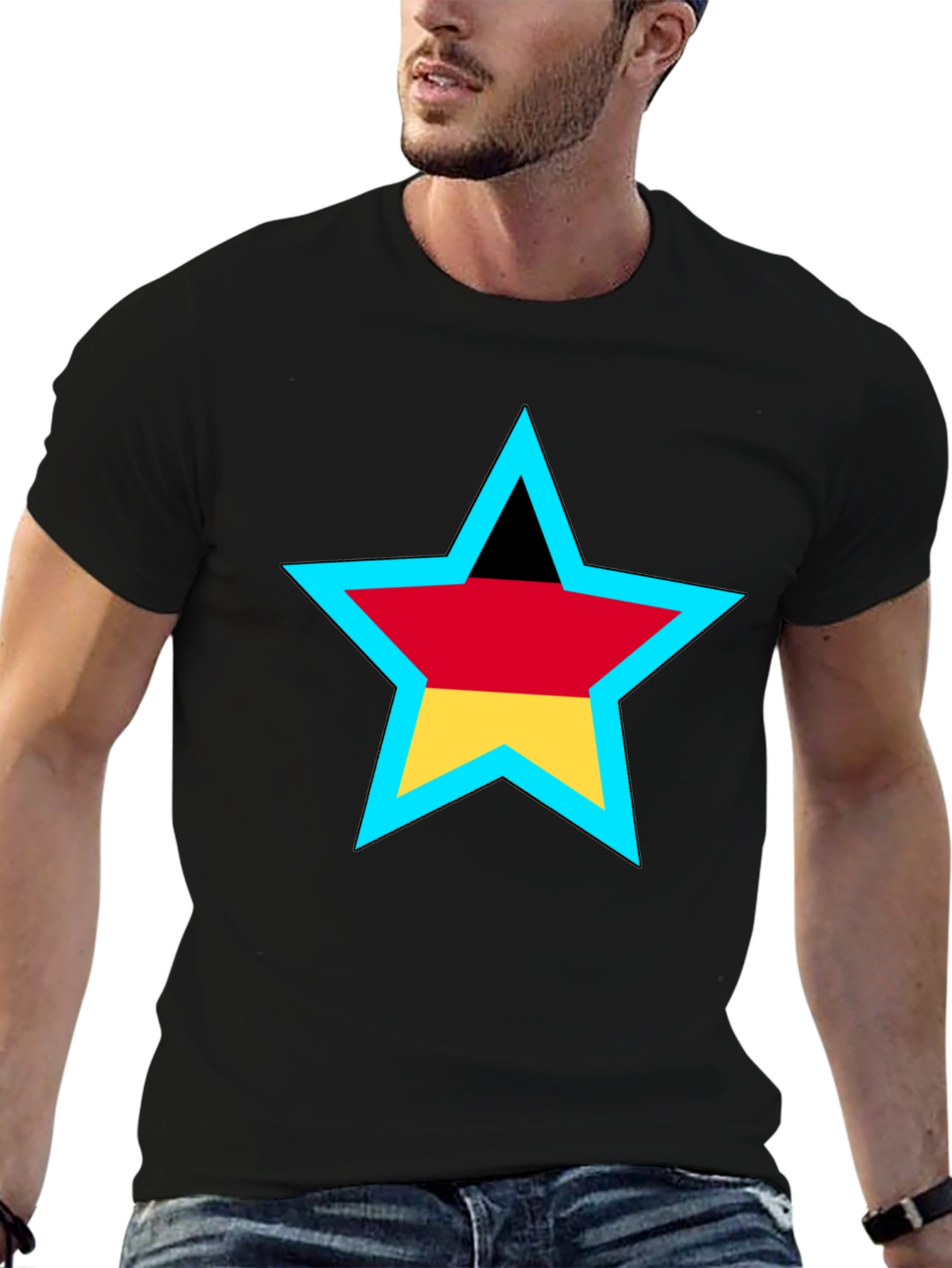 German Flag Star Graphic T-Shirt