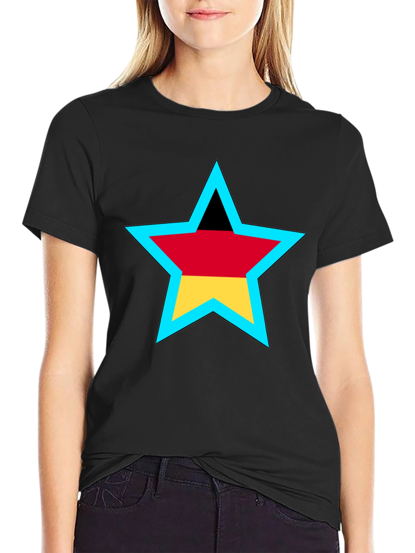 German Flag Star Graphic T-Shirt