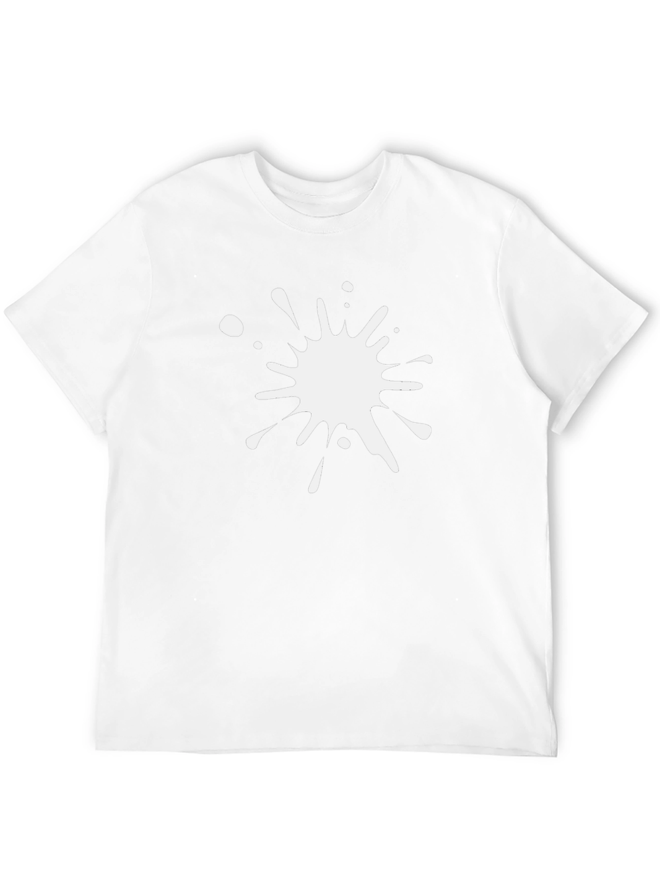 Mens Black T-Shirt with White Paint Splatter Graphic