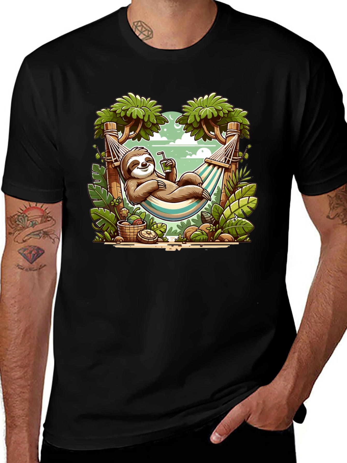 Relaxed Sloth Hammock Graphic Tee