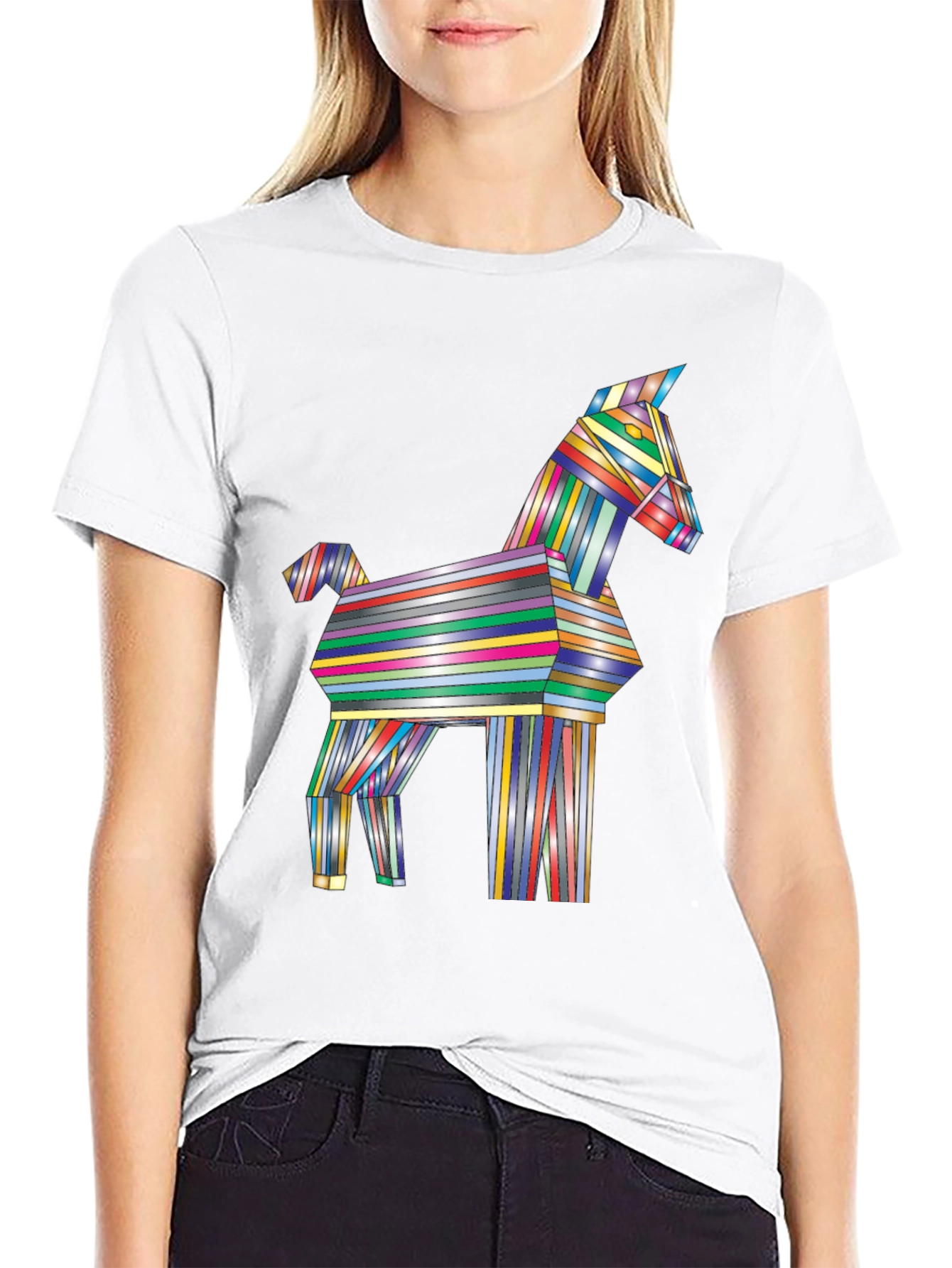 Geometric Origami Horse Graphic Tee