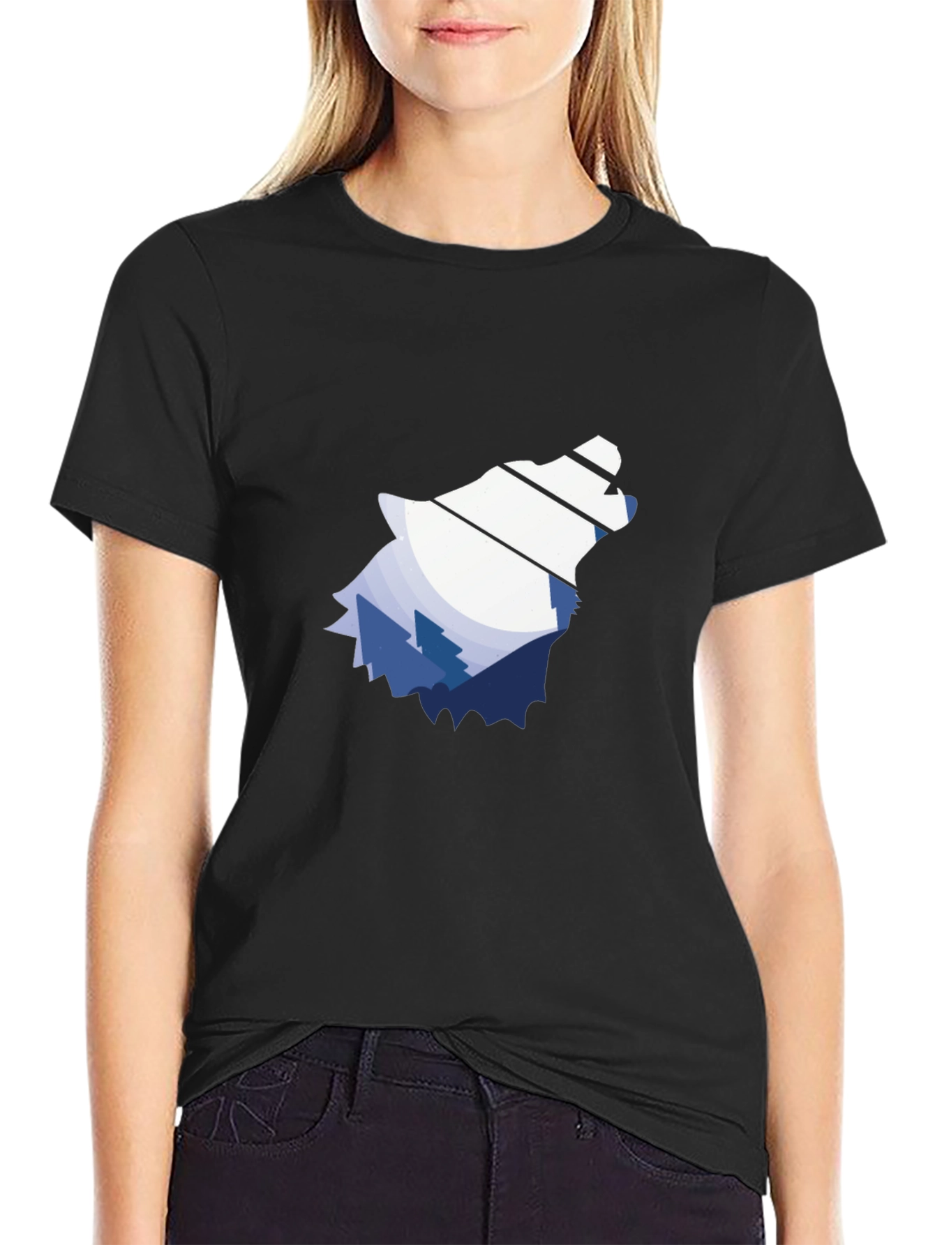 Wolf Mountain Graphic Tee - Stylish Nature Design