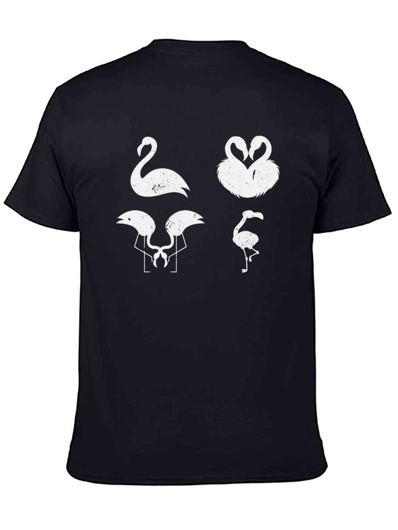 Flamingo Graphic Tee - Black Cotton T-Shirt