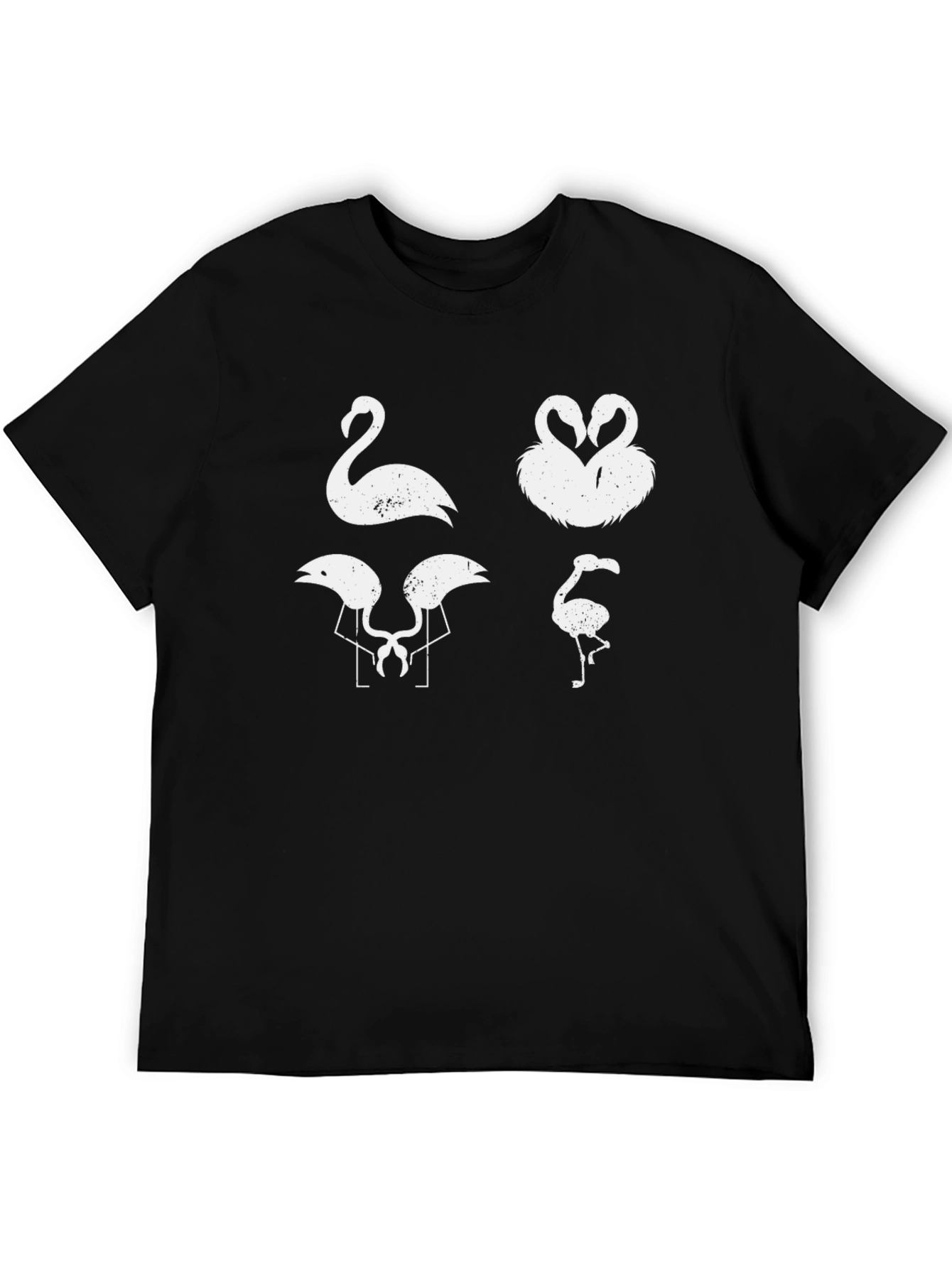 Flamingo Graphic Tee - Black Cotton T-Shirt