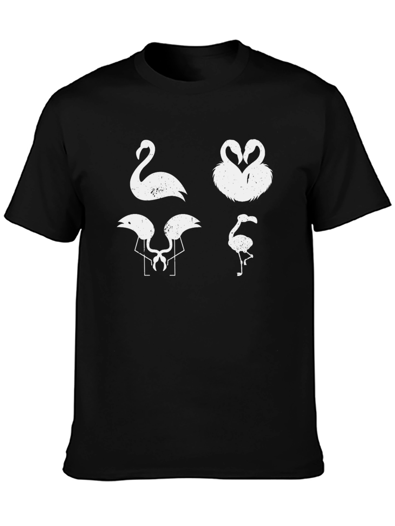 Flamingo Graphic Tee - Black Cotton T-Shirt