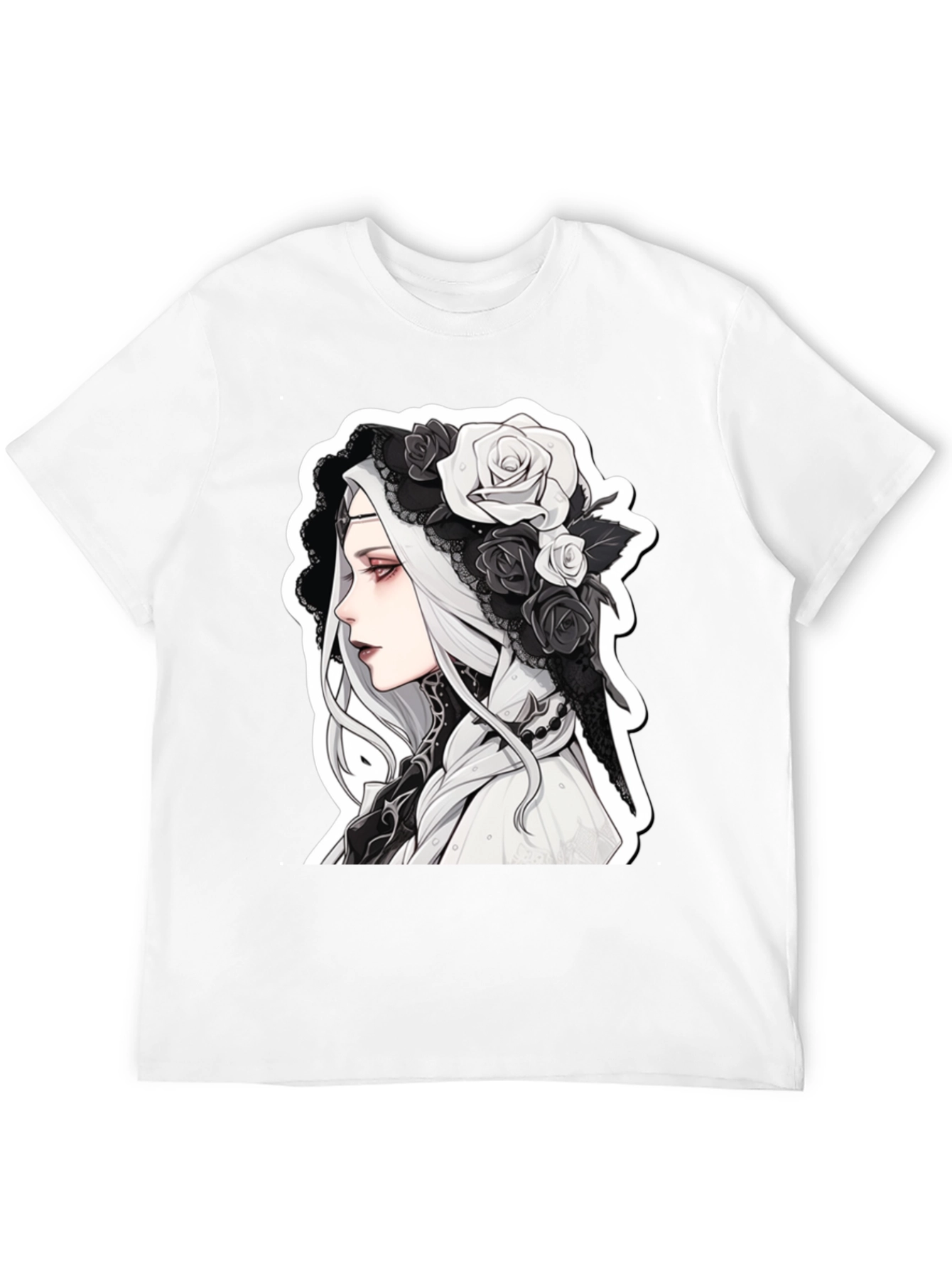 Gothic Floral T-Shirt - Anime Style
