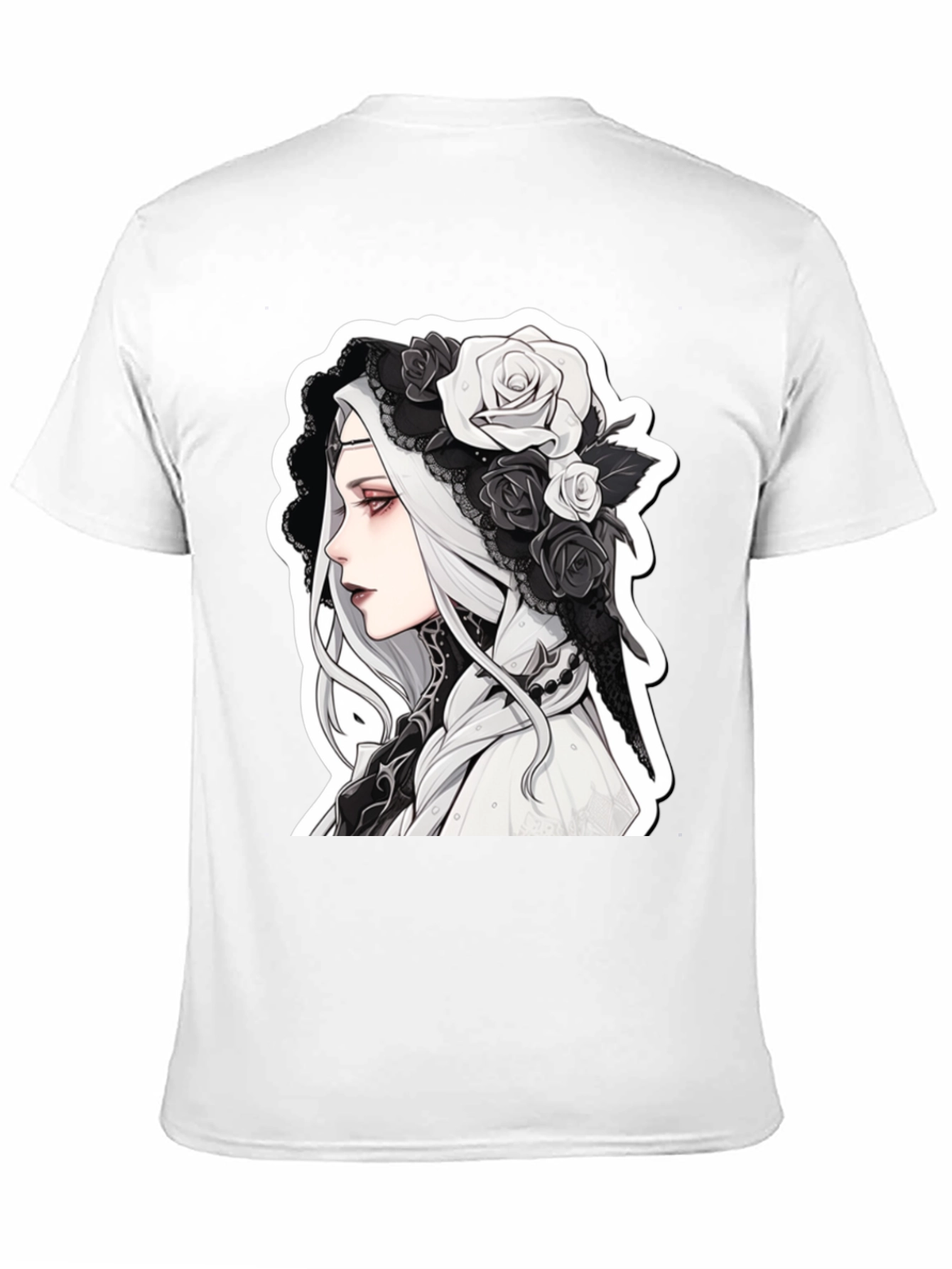 Gothic Floral T-Shirt - Anime Style