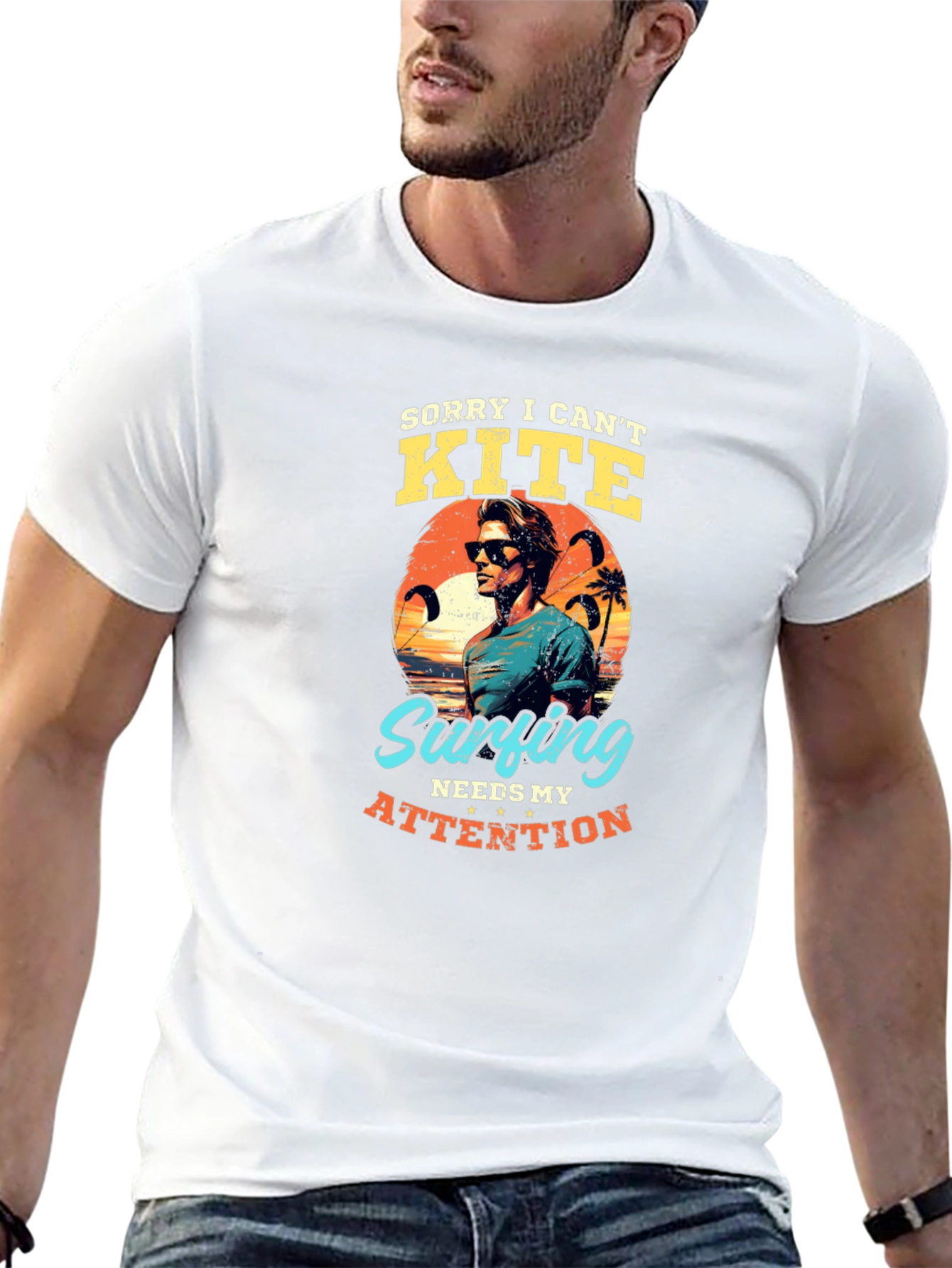 Kite Surfing Graphic Tee - Attention Please!