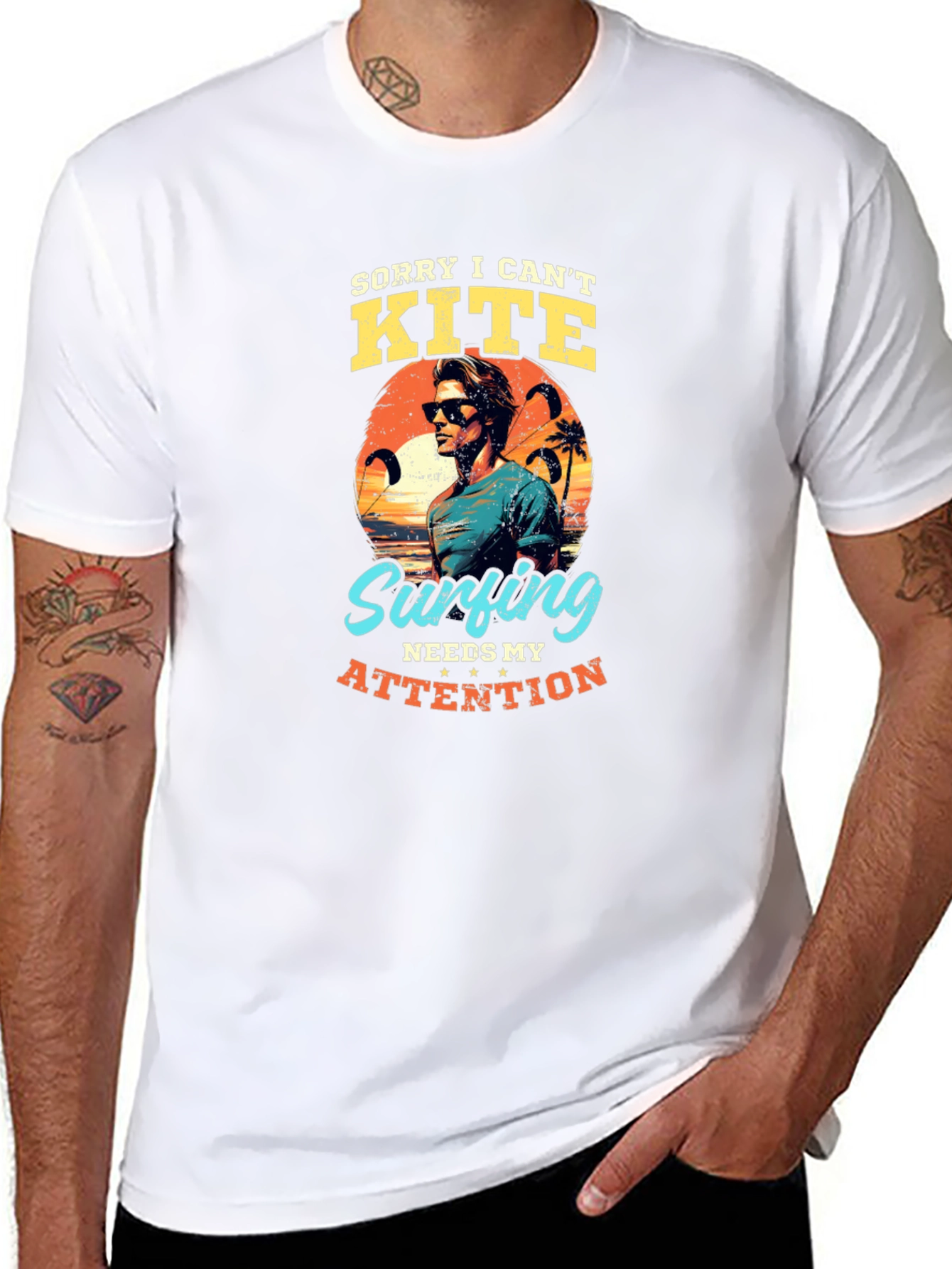 Kite Surfing Graphic Tee - Attention Please!