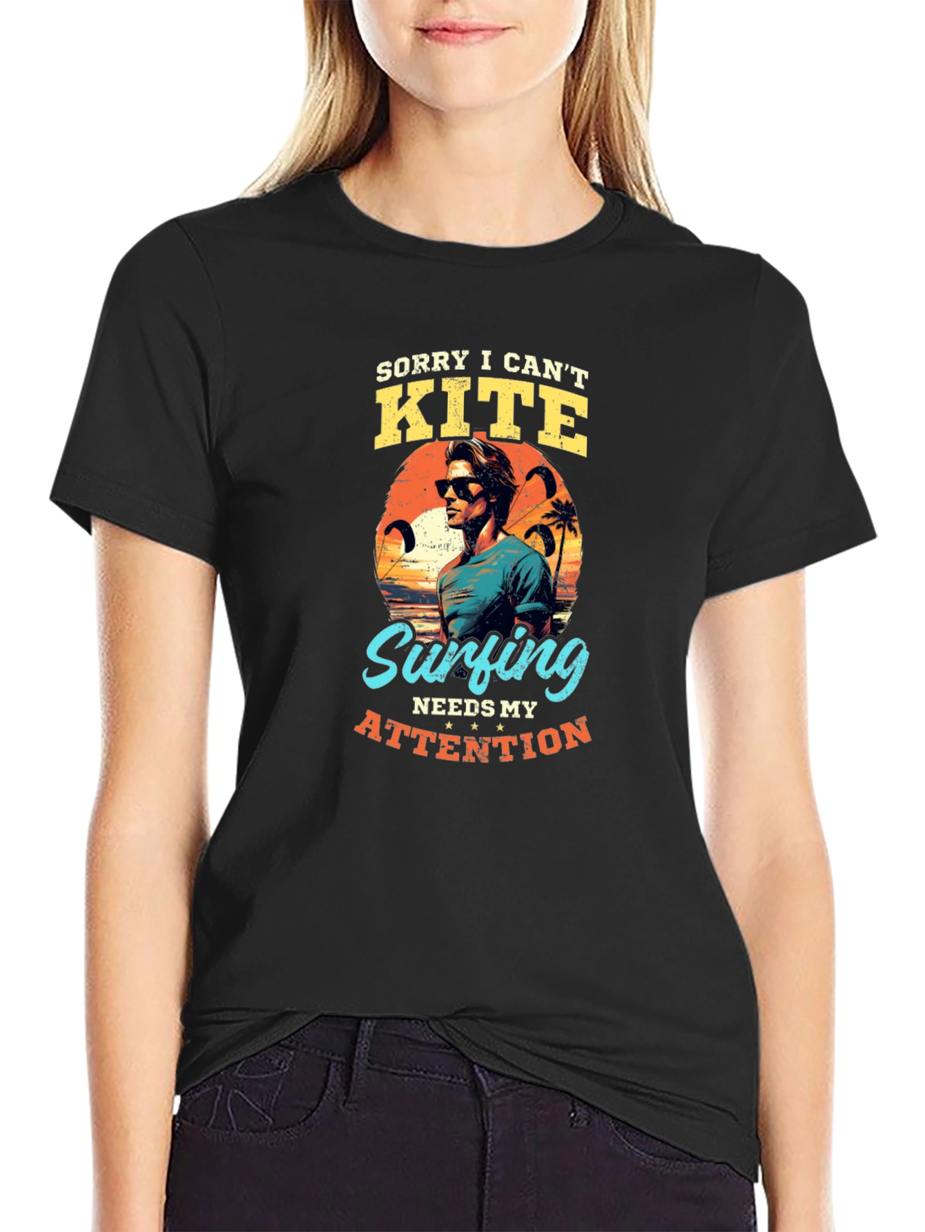 Kite Surfing Graphic Tee - Attention Please!