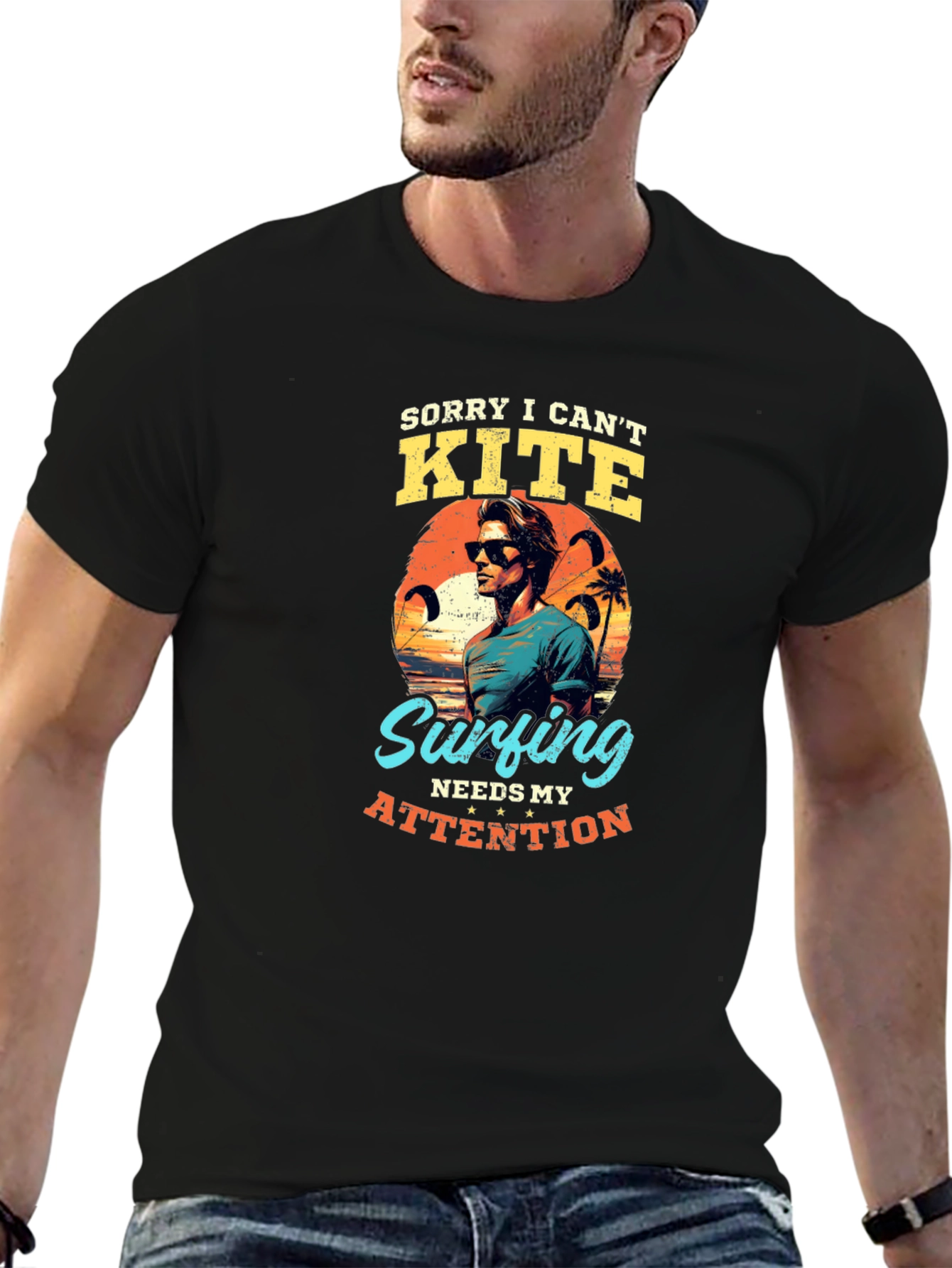 Kite Surfing Graphic Tee - Attention Please!
