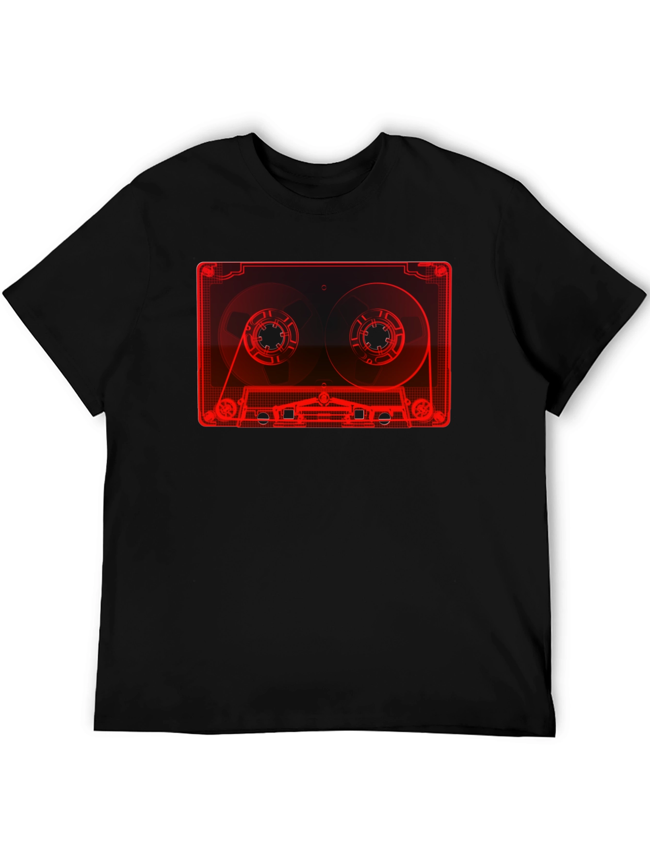 Retro Cassette Tape Graphic T-Shirt - Black