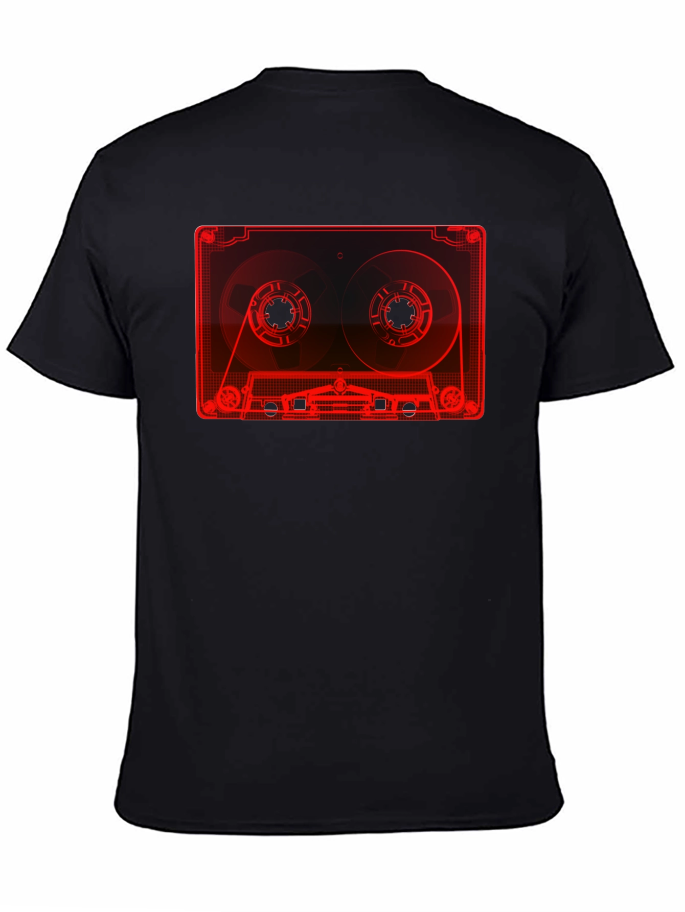Retro Cassette Tape Graphic T-Shirt - Black