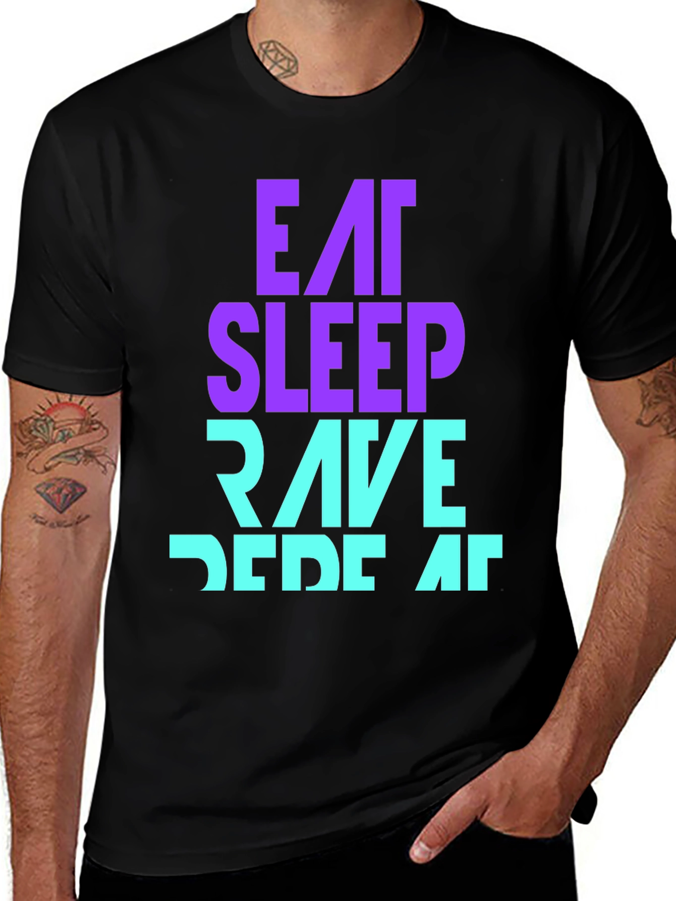 Eat Sleep Rave Repeat T-Shirt - Fun Party Apparel