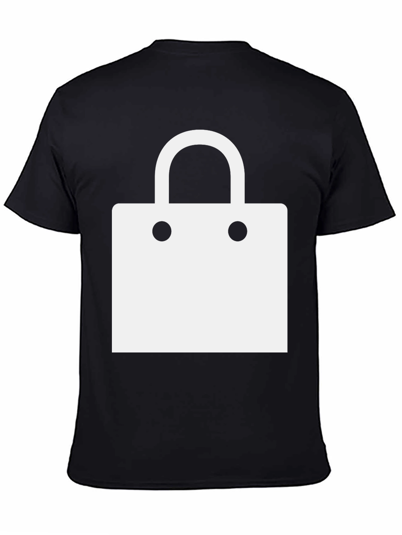 Modern Black T-Shirt with Shopping Bag Design