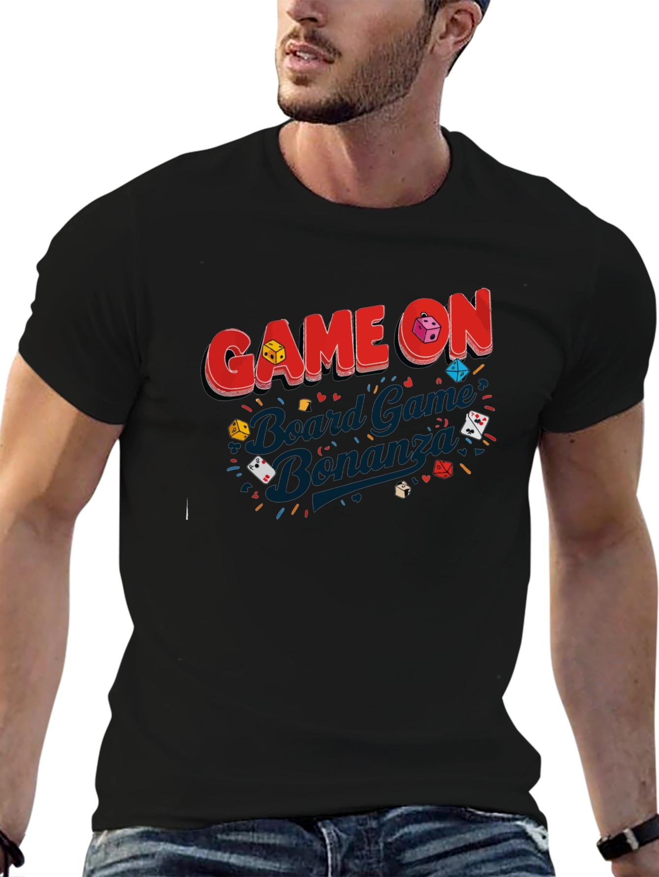 Game On Board Game Bonanza Black T-Shirt
