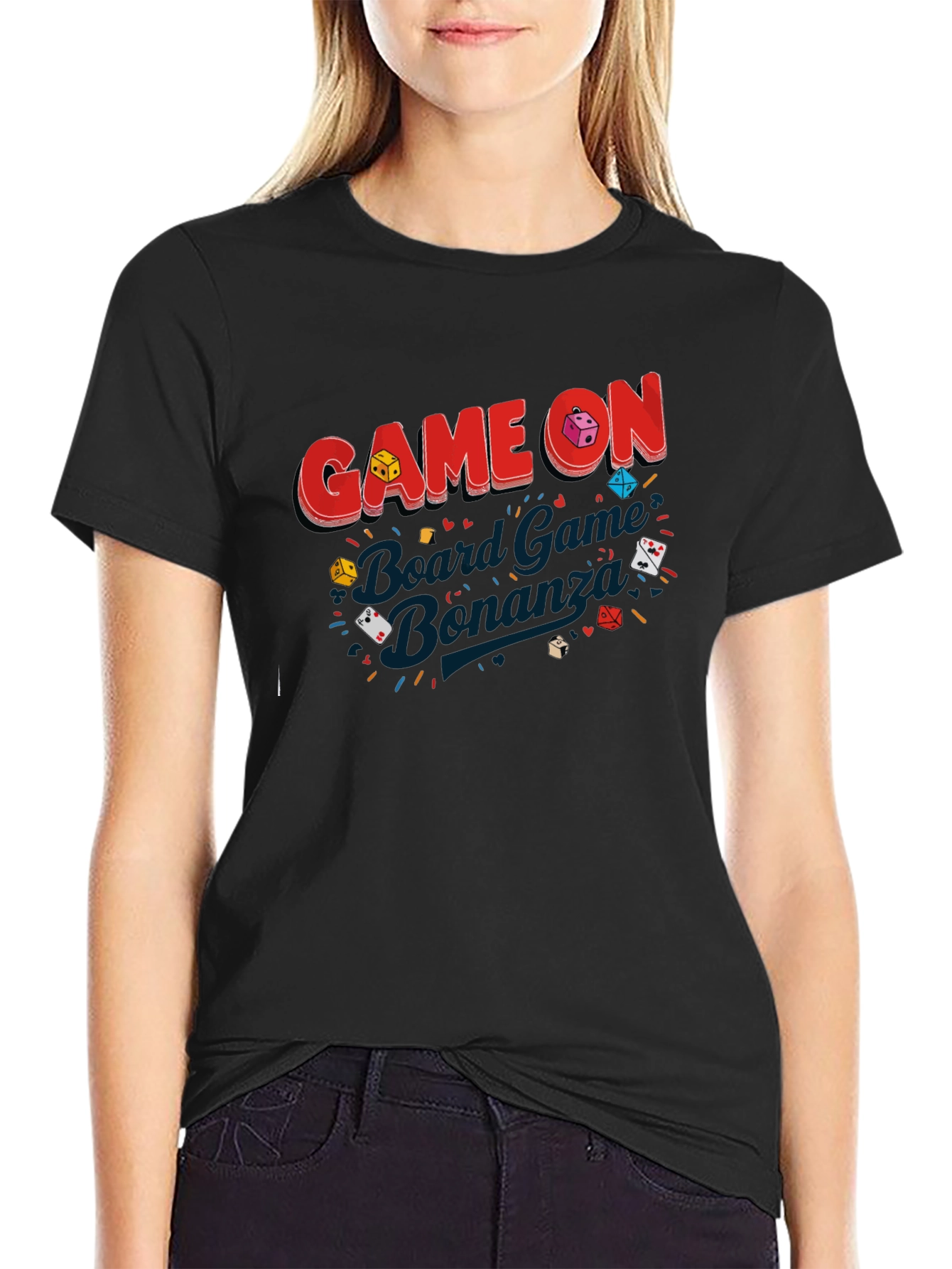 Game On Board Game Bonanza Black T-Shirt