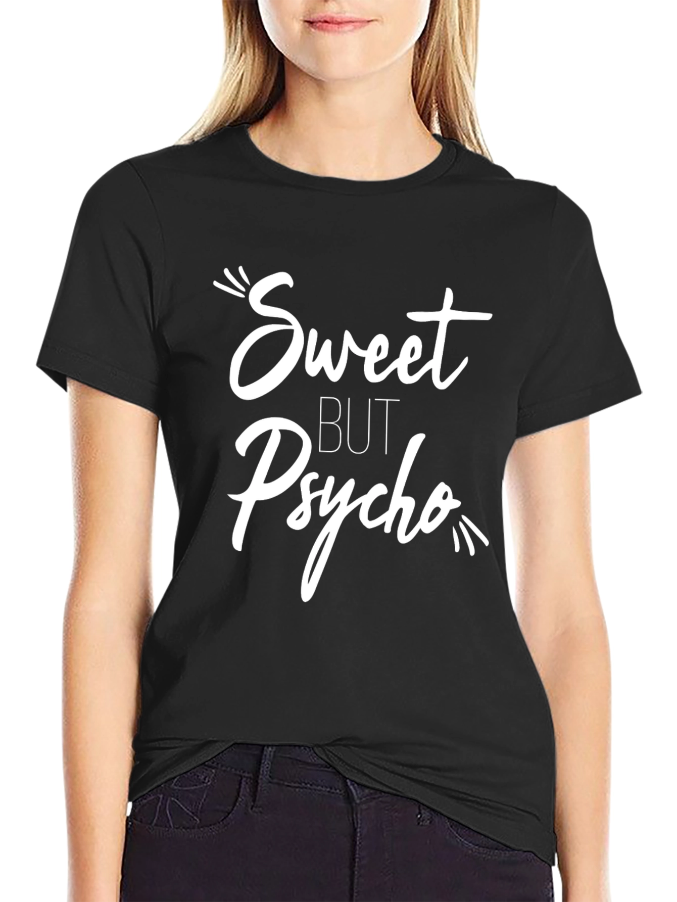 Sweet But Psycho Black Graphic T-Shirt