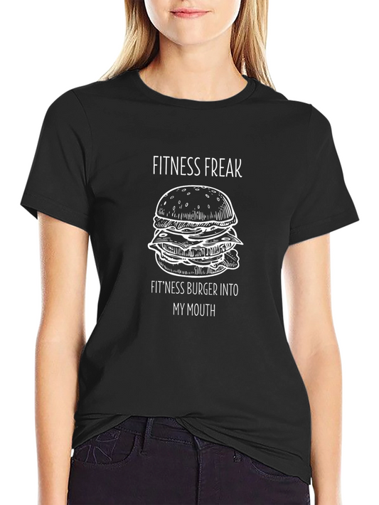 Fitness Freak Burger T-Shirt - Funny Foodie Tee