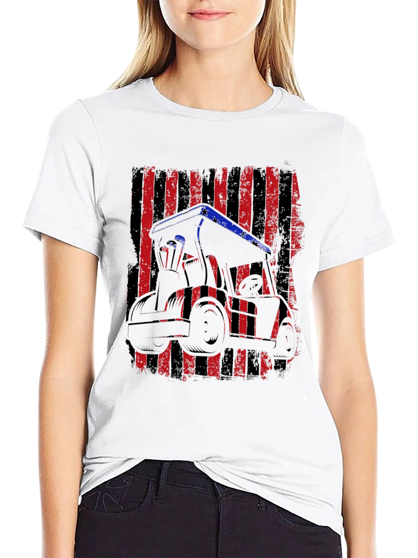 American Flag Golf Cart T-Shirt