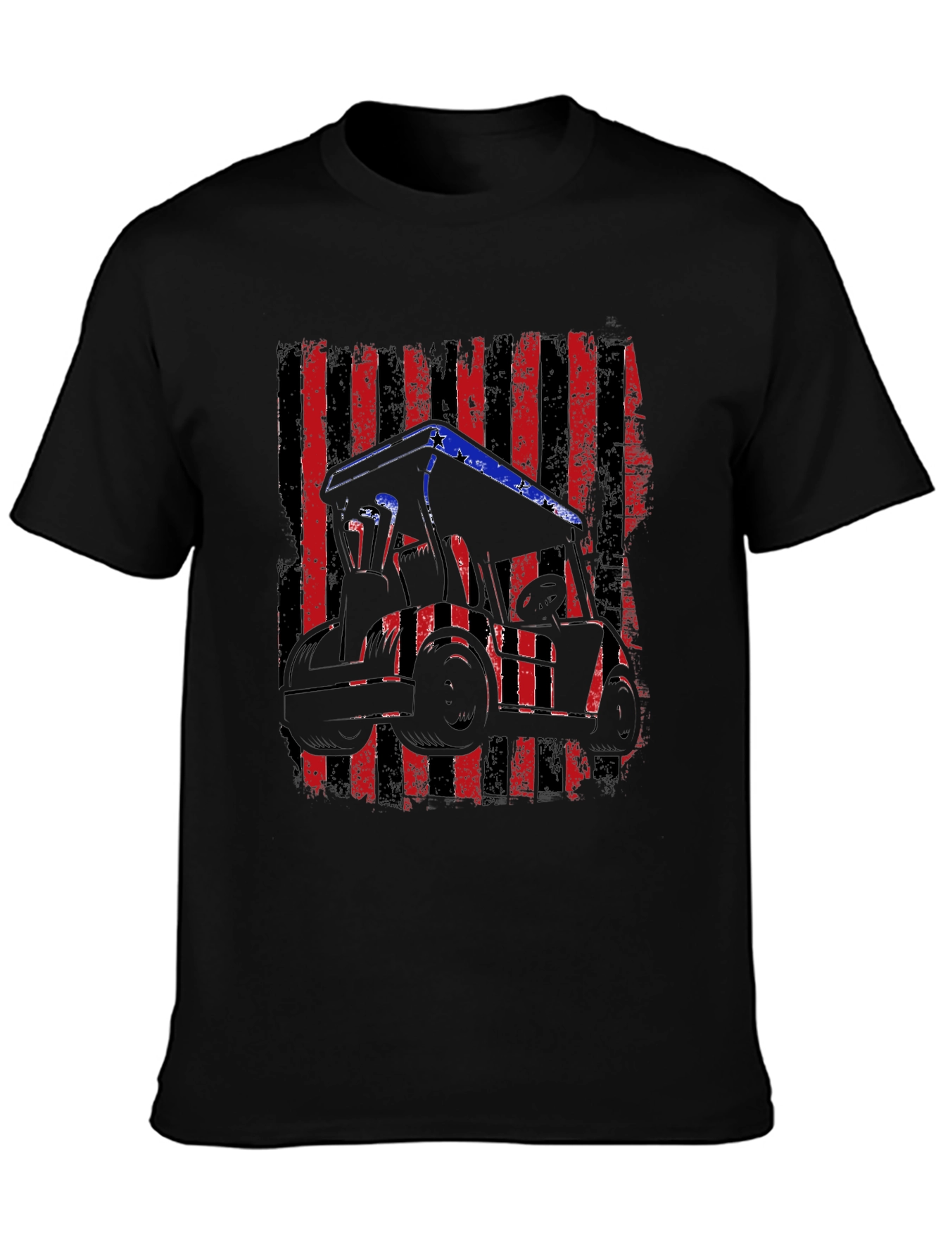 American Flag Golf Cart T-Shirt