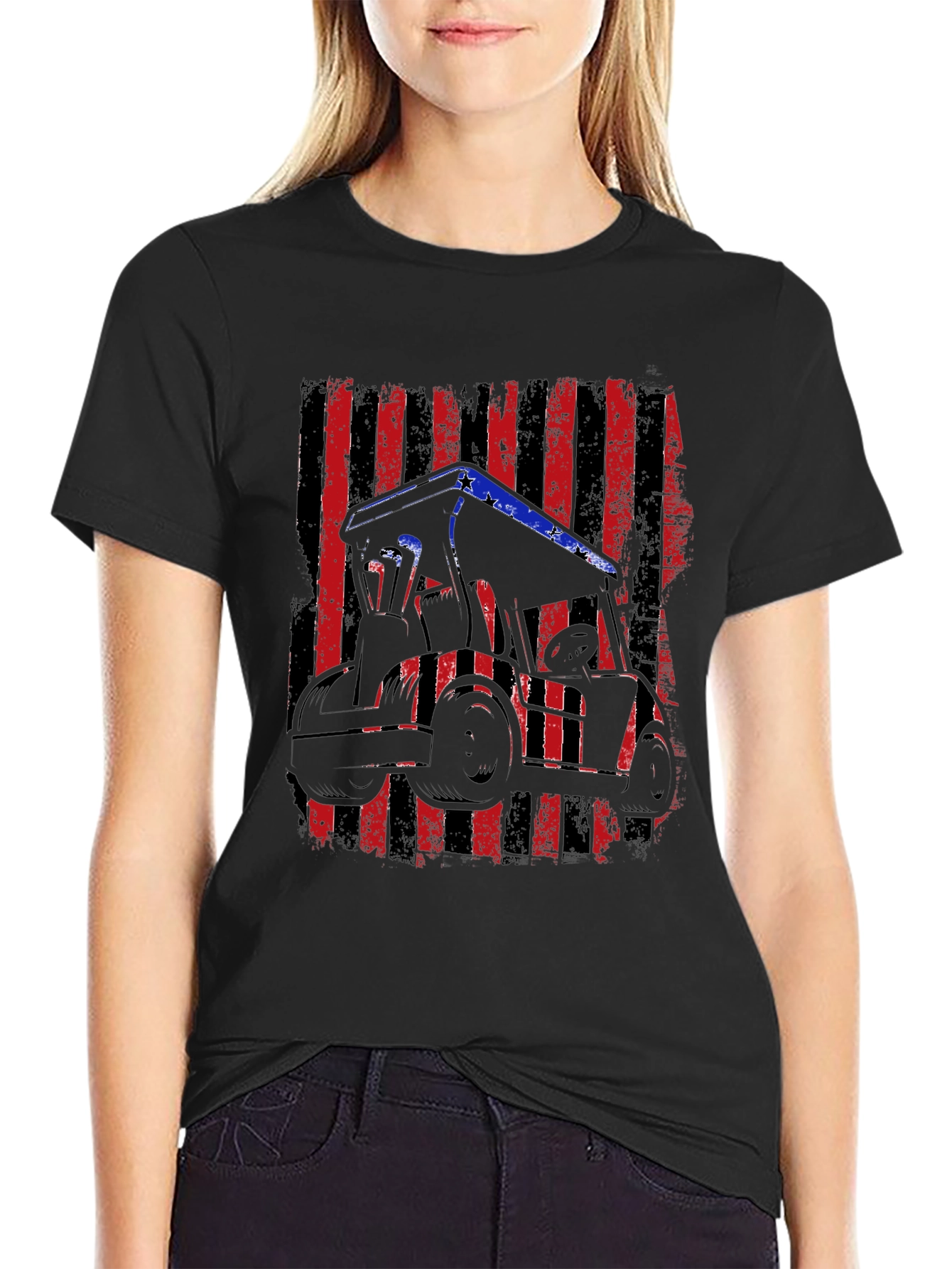 American Flag Golf Cart T-Shirt