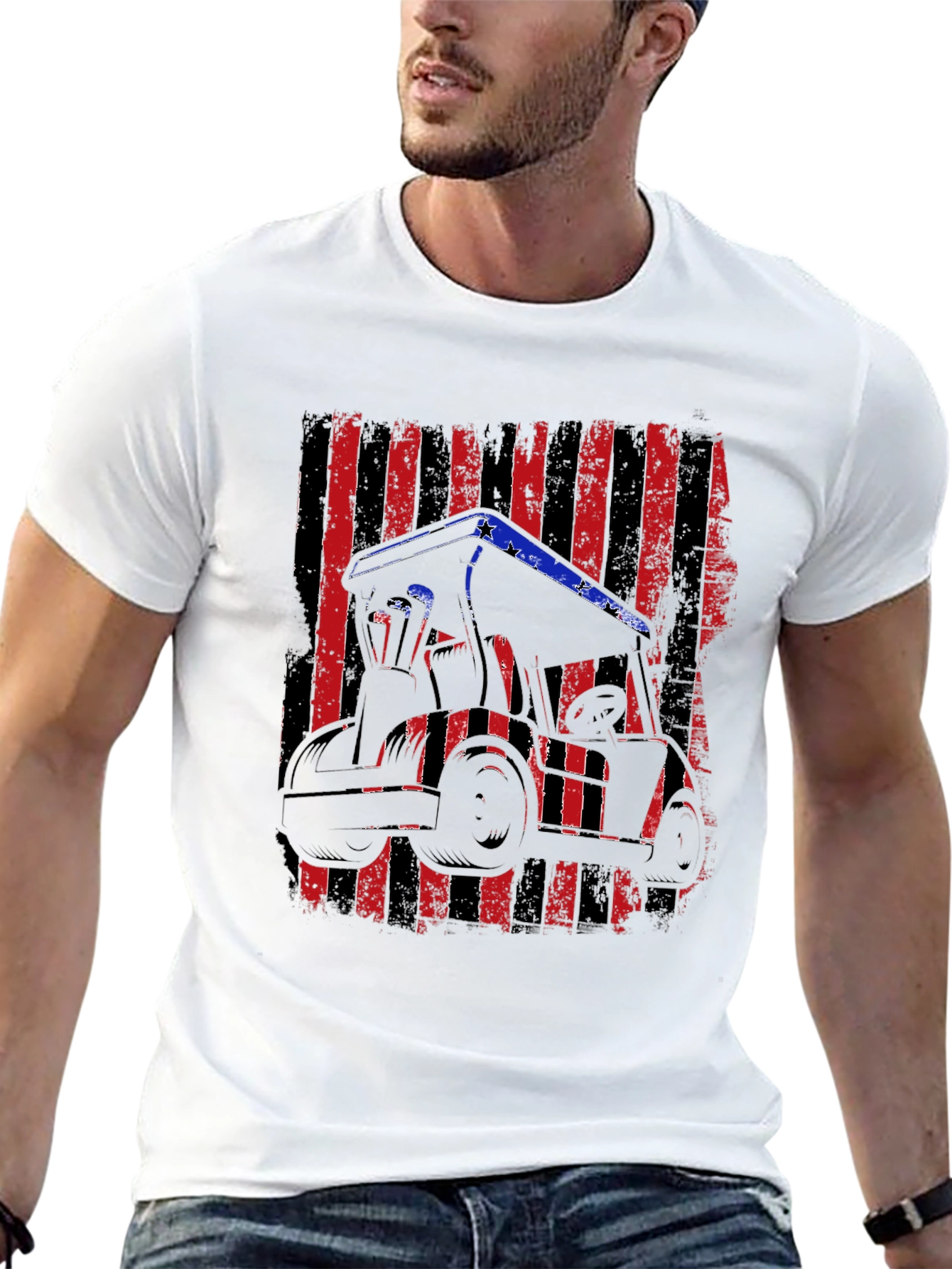 American Flag Golf Cart T-Shirt