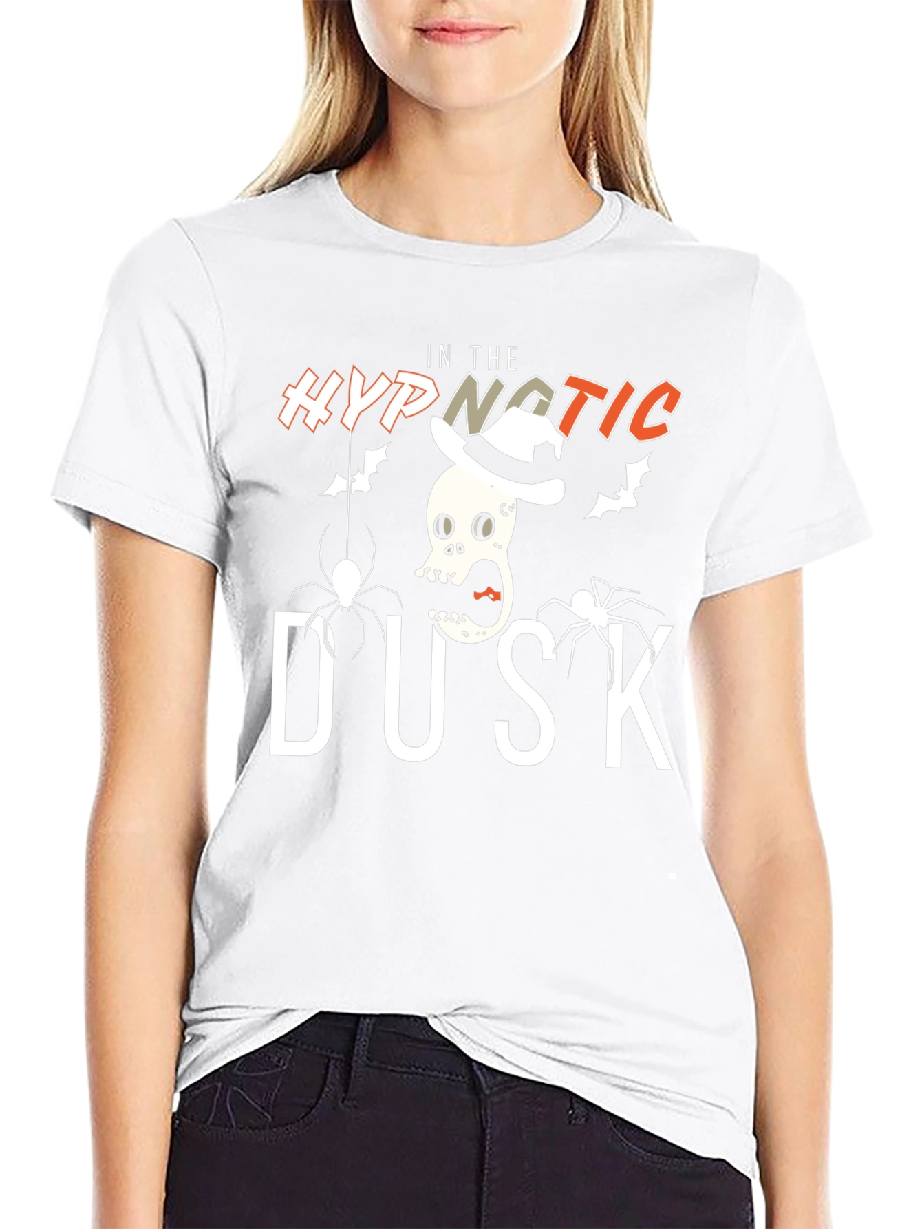 Hypnotic Dusk Halloween T-Shirt - Skull & Spiders