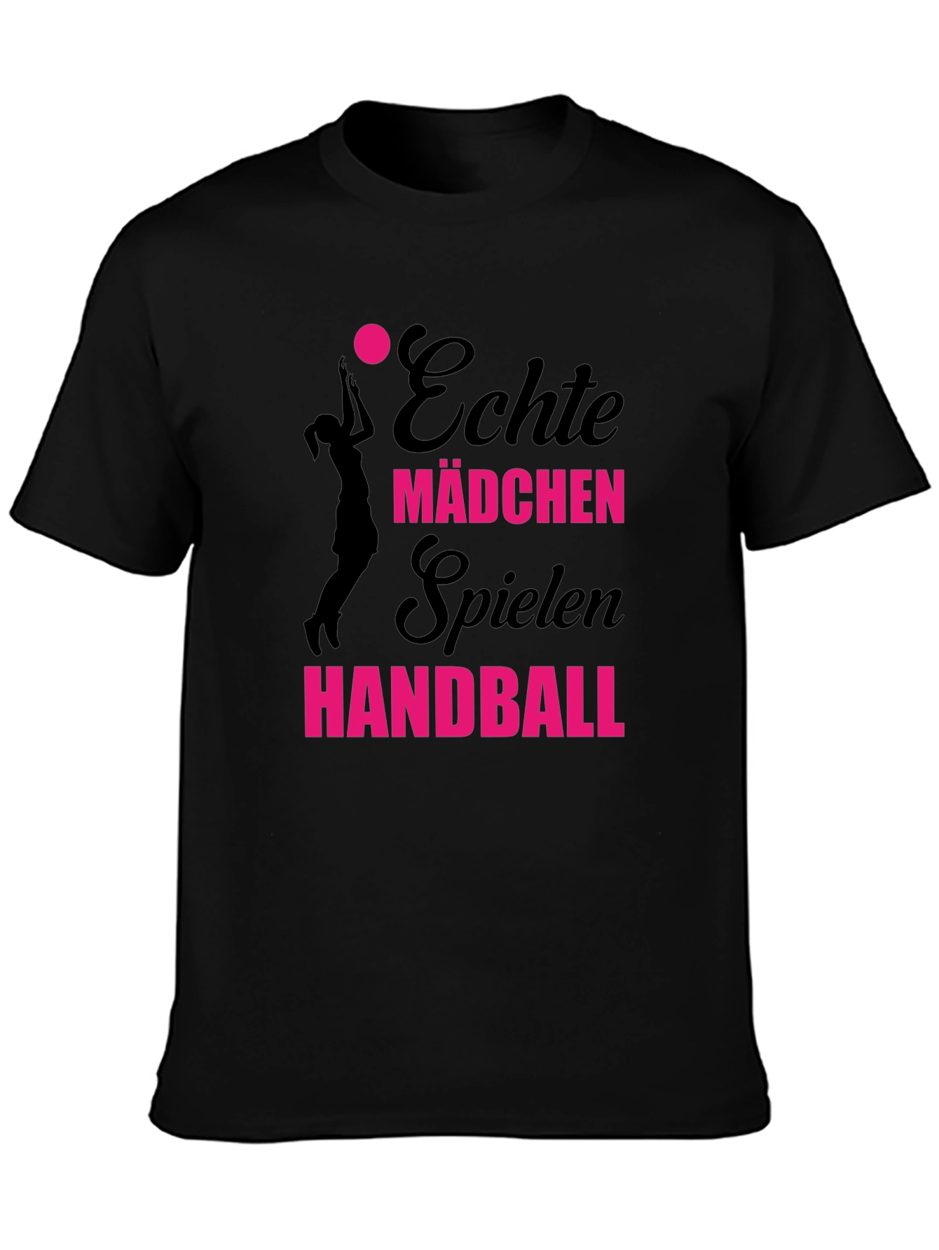 Echte Mädchen Spielen Handball T-Shirt