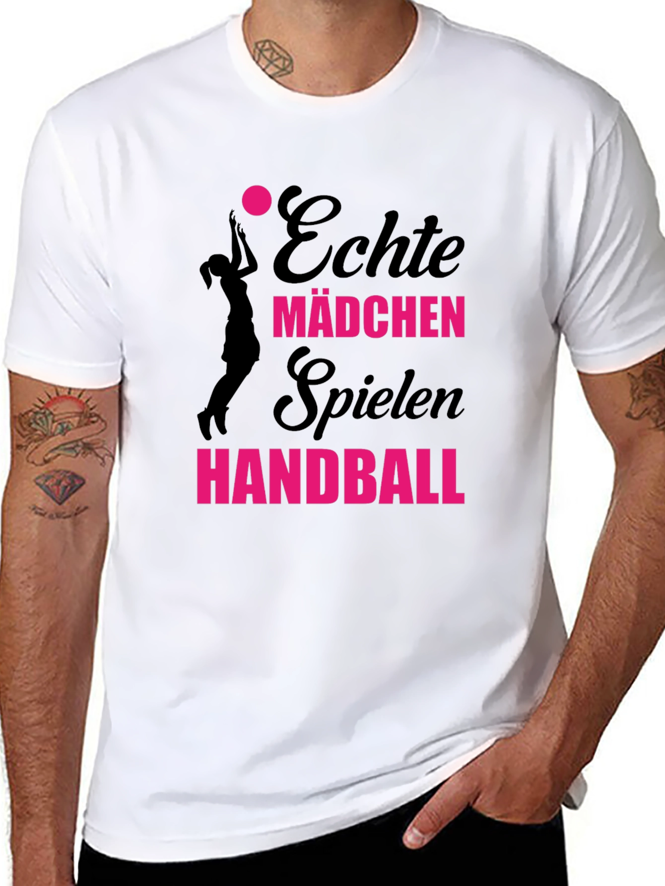 Echte Mädchen Spielen Handball T-Shirt