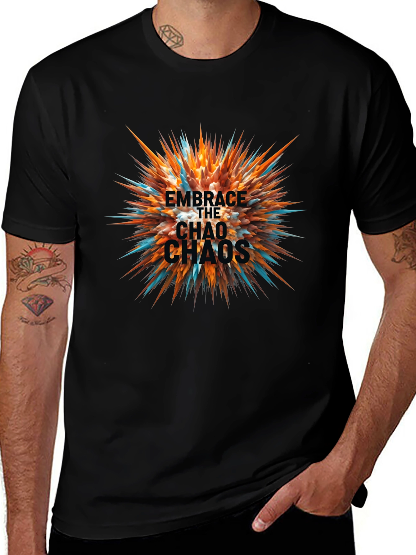 Embrace the Chaos Black Graphic Tee