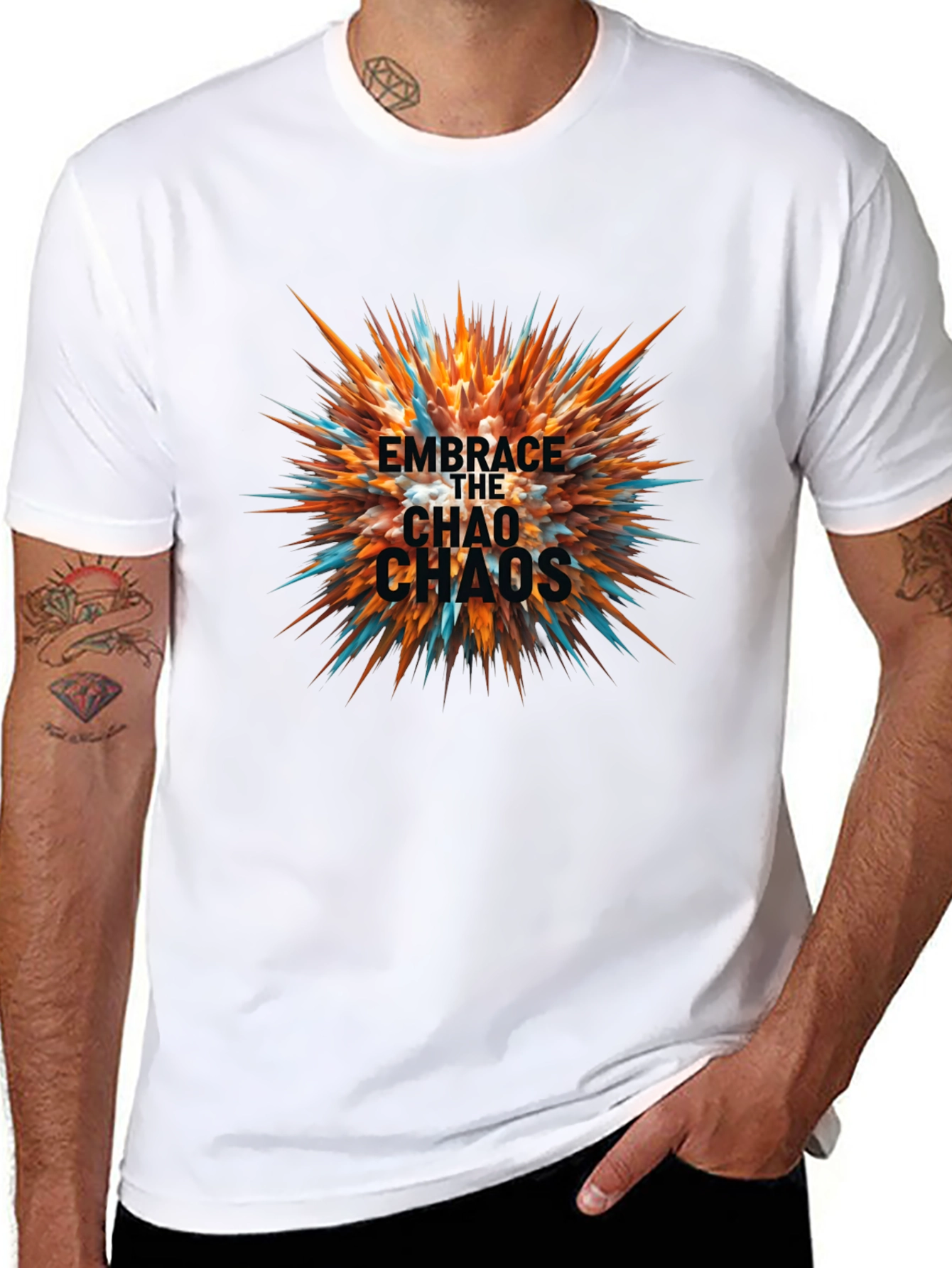 Embrace the Chaos Black Graphic Tee