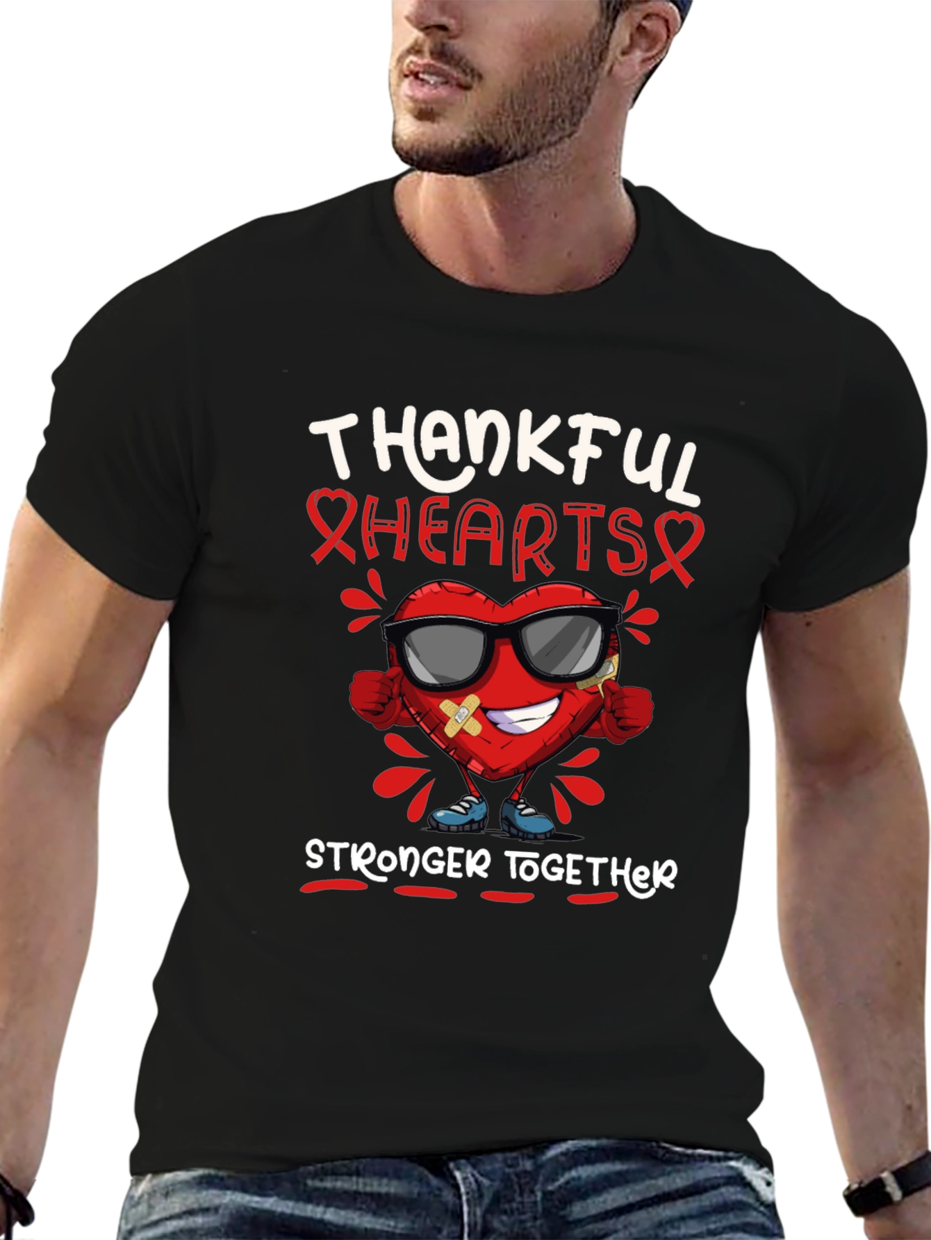 Thankful Hearts Stronger Together T-Shirt