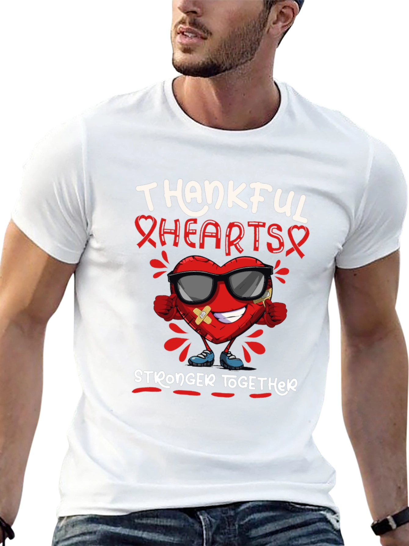 Thankful Hearts Stronger Together T-Shirt