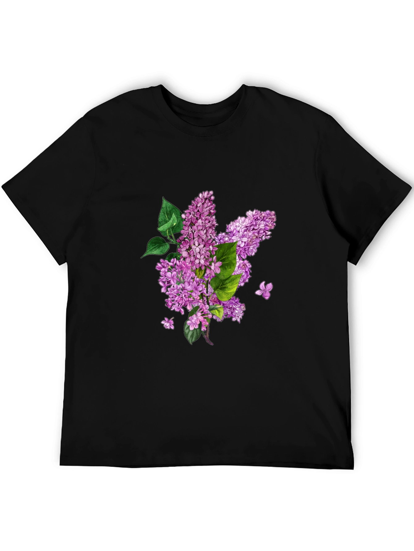 Floral Print Tee - Black