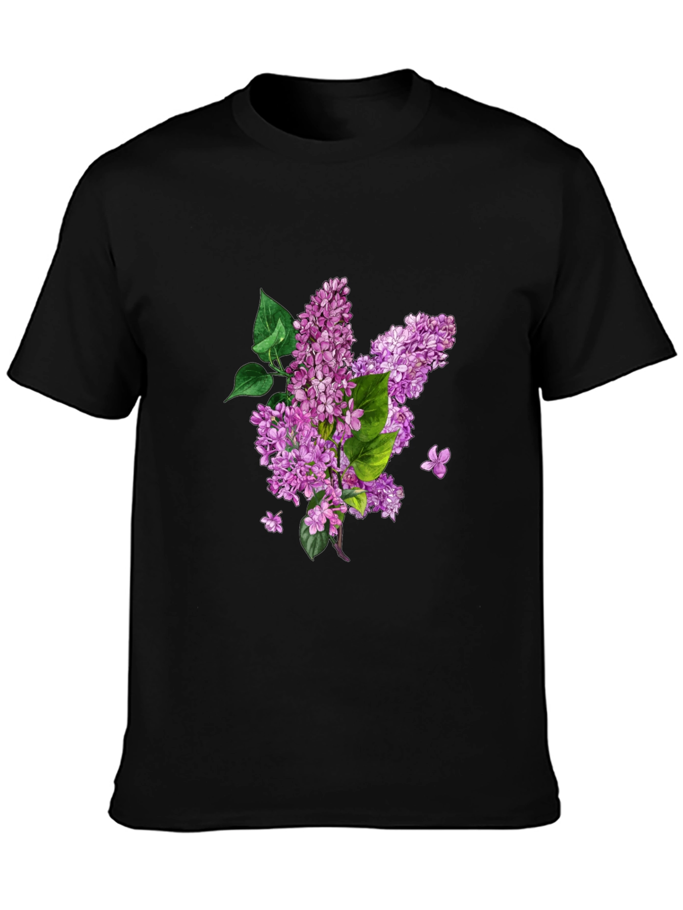 Floral Print Tee - Black