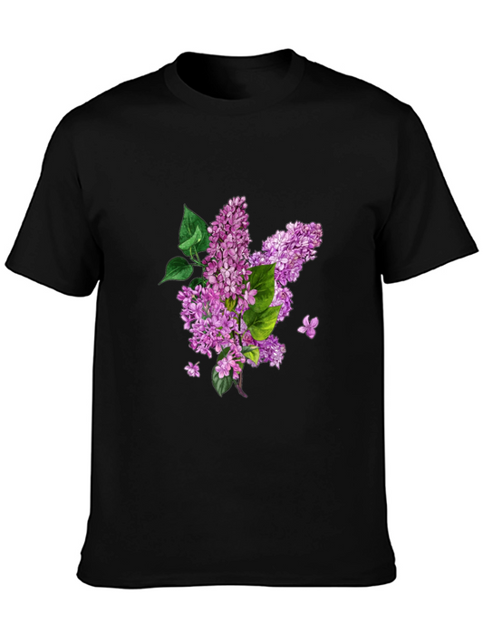 Floral Print Tee - Black