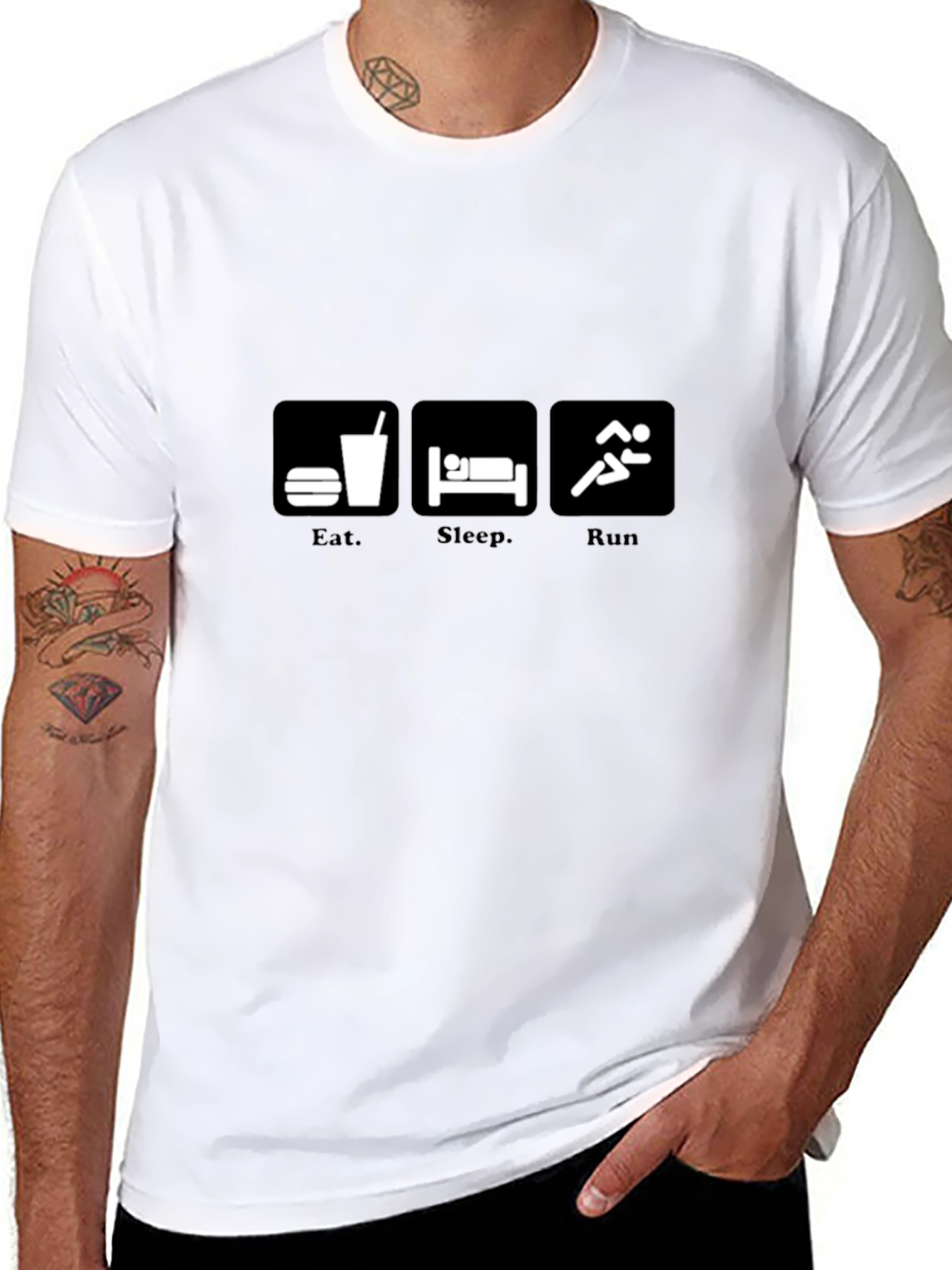 Eat Sleep Run T-Shirt - Gym Fitness Sportswear