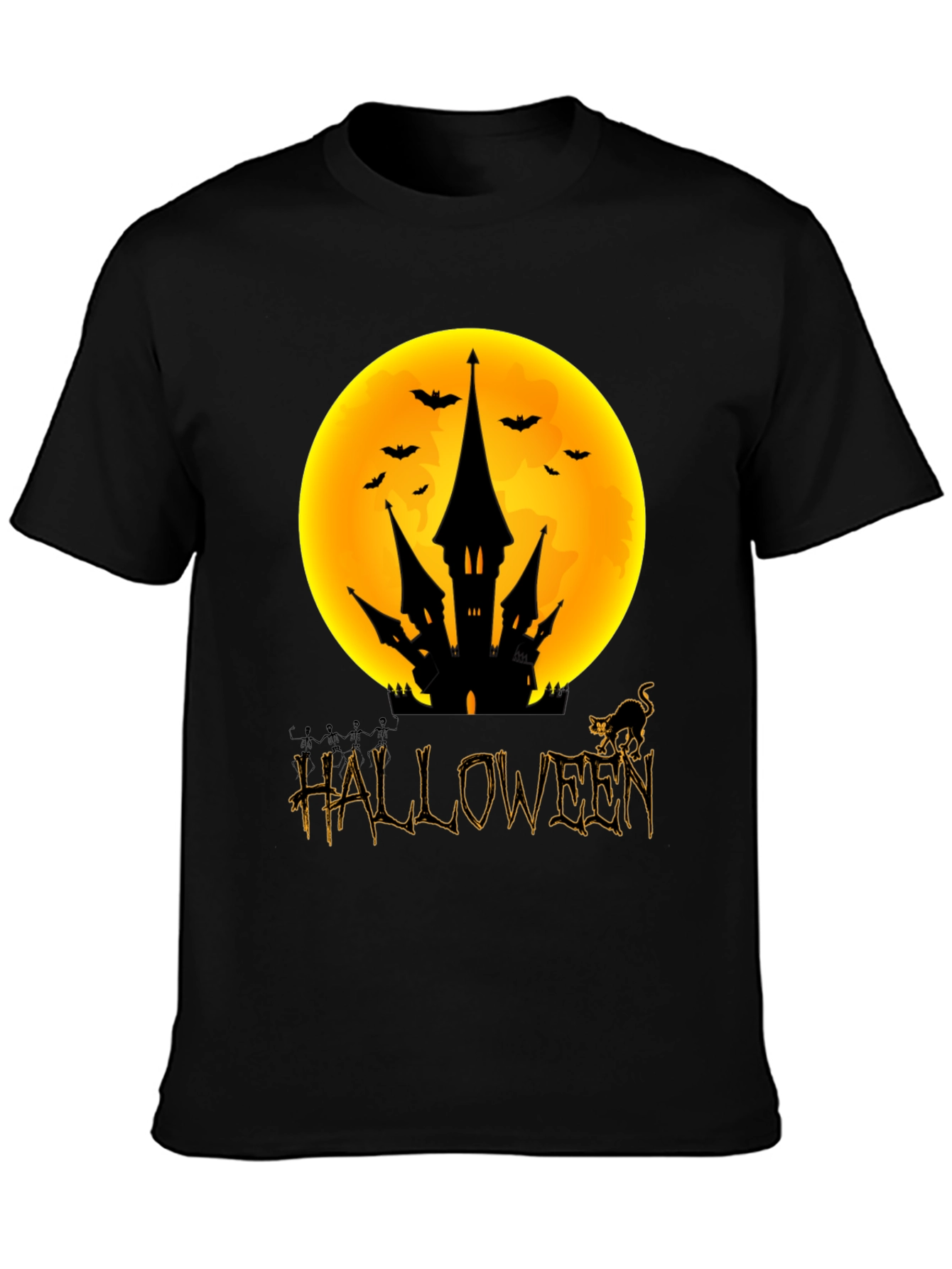Halloween Castle Moon Graphic Tee