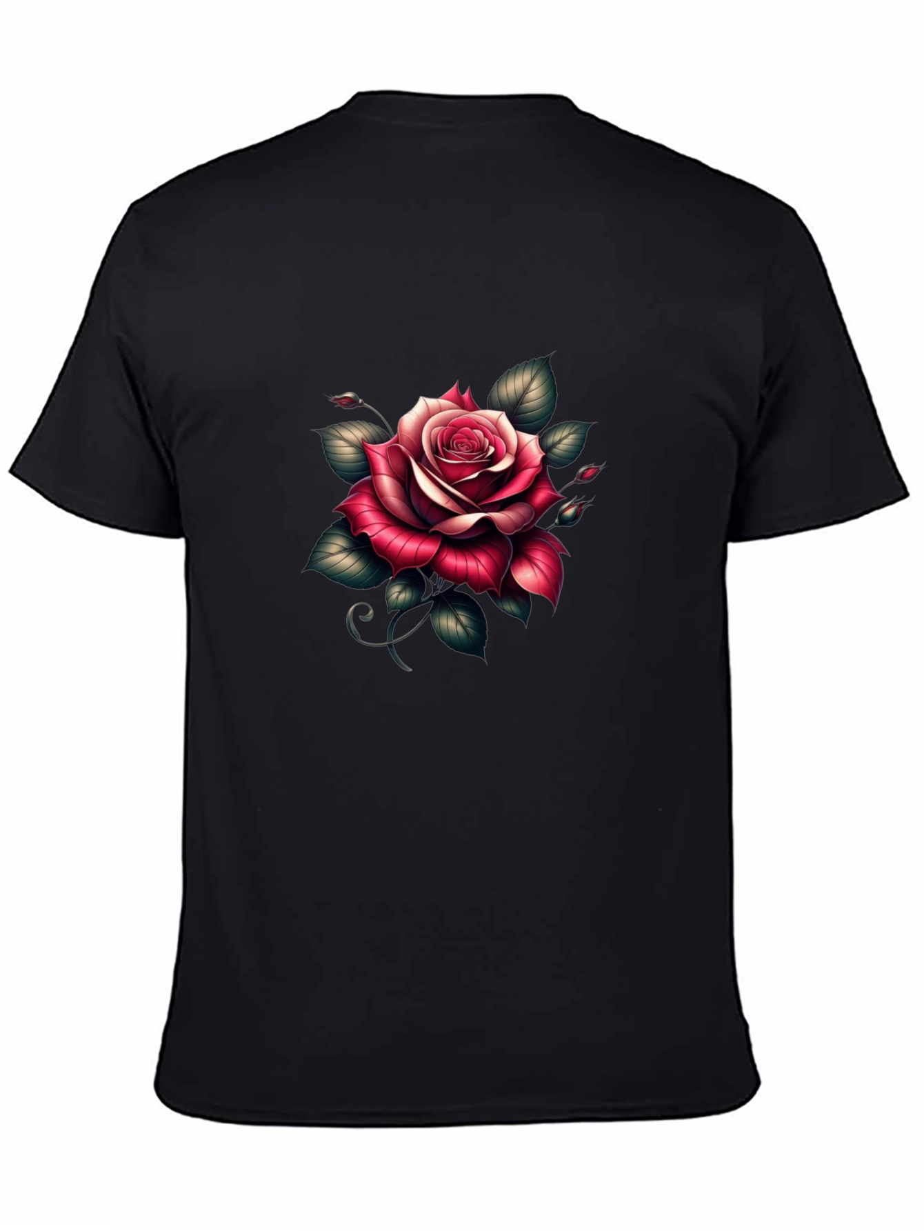 Rose Graphic Black T-Shirt - Floral Tee