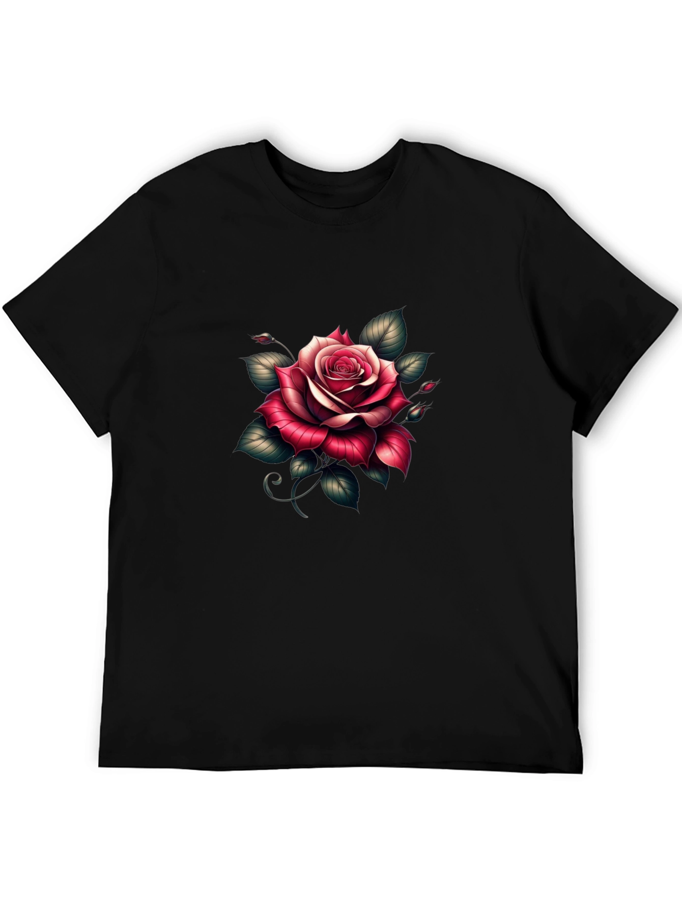 Rose Graphic Black T-Shirt - Floral Tee