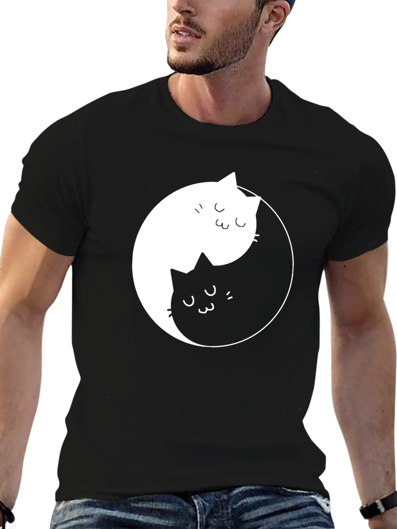 Yin Yang Cat T-Shirt - Balance & Harmony