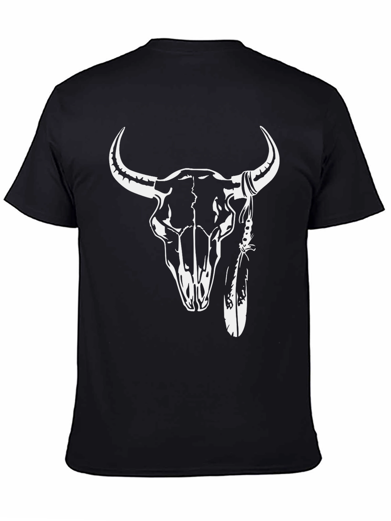 Bull Skull Graphic Tee - Western Style Black T-Shirt